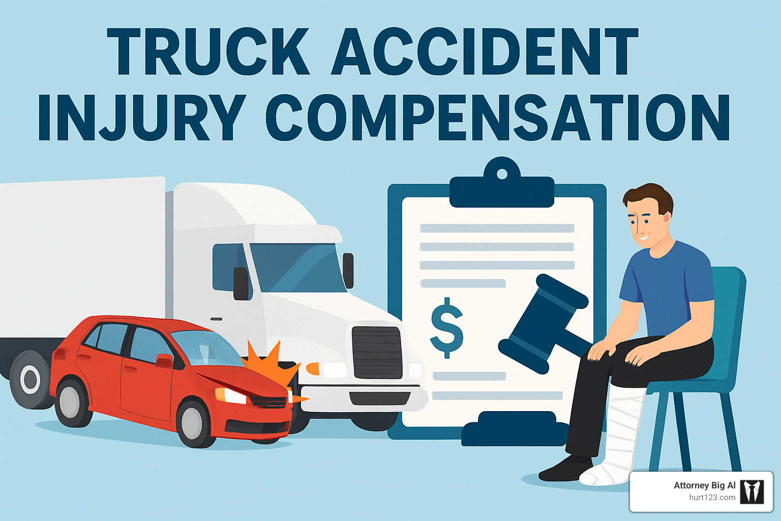 Calendar showing timeline with legal deadlines and a gavel - truck accident injury compensation