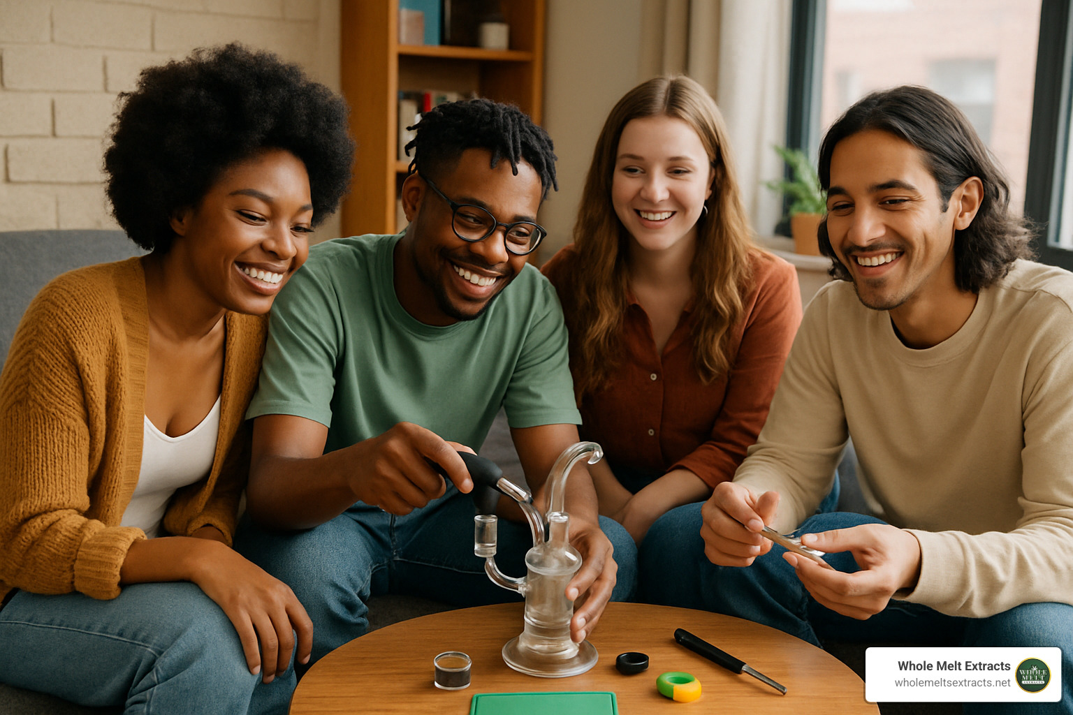 friends enjoying a dab session together - live badder