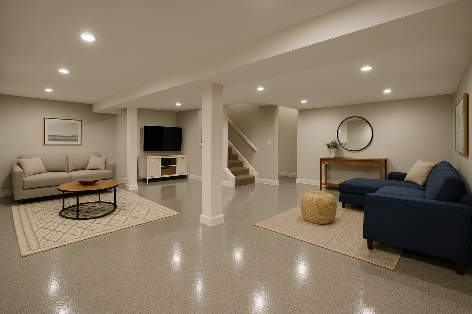 beautiful finished basement with polyaspartic floor - basement floors beautiful finished basement with polyaspartic floor - basement floors