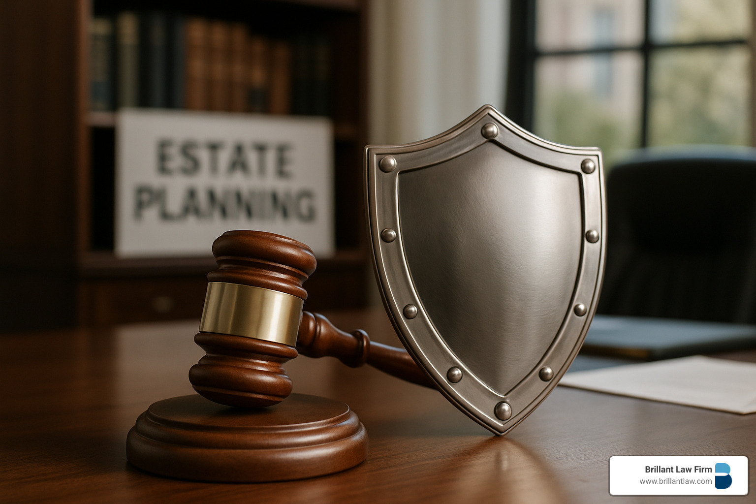 gavel and shield representing the legal protection offered by irrevocable trusts - irrevocable trust walnut creek