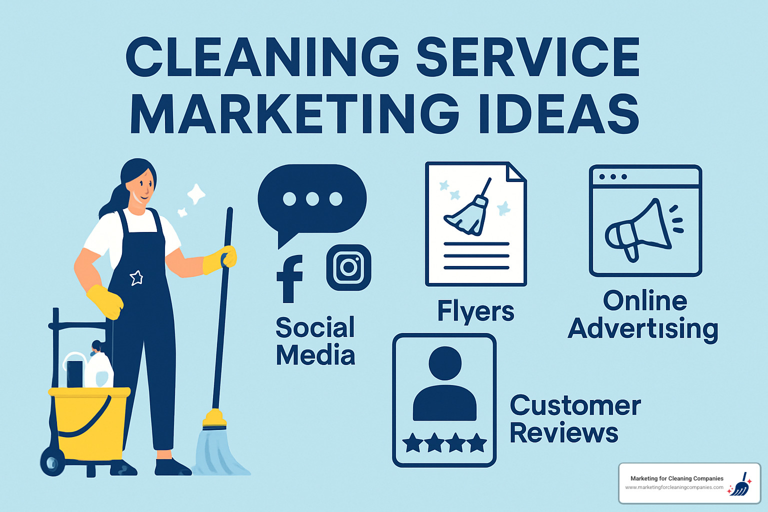 Direct mail postcards for cleaning service with seasonal offers - cleaning service marketing ideas