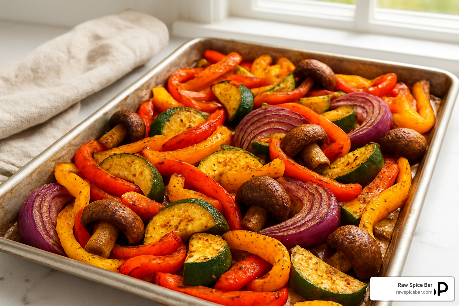 roasted vegetables seasoned with fajita spices - low sodium fajita seasoning