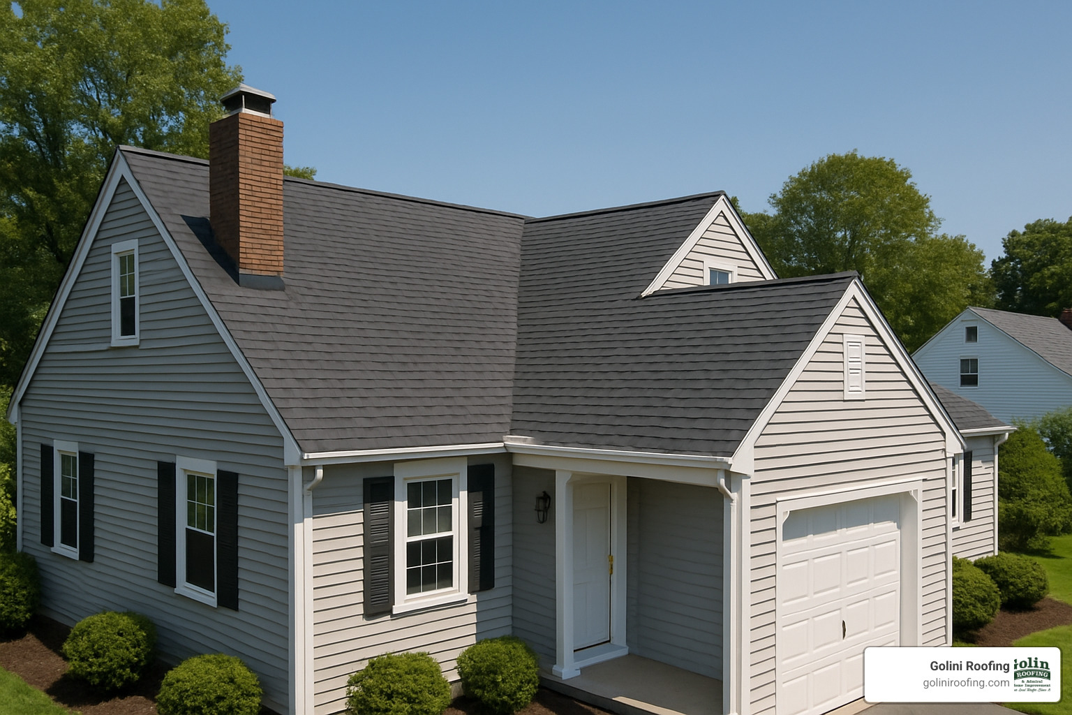 finished roof installation with perfect shingles - local roofing company lynnfield ma