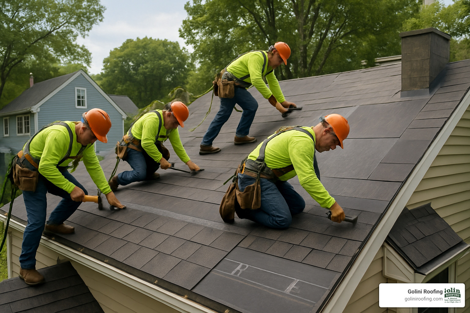 roofing installation in progress showing proper techniques - local roofing company lynnfield ma