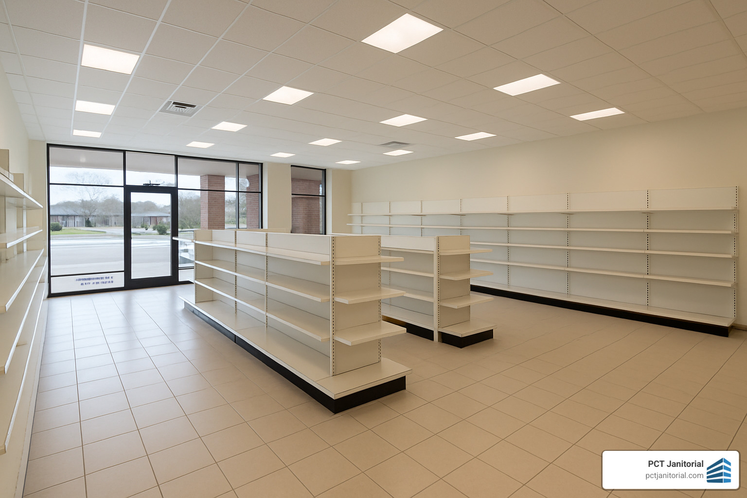 newly cleaned retail store interior in Marietta after construction - post construction cleaning atlanta