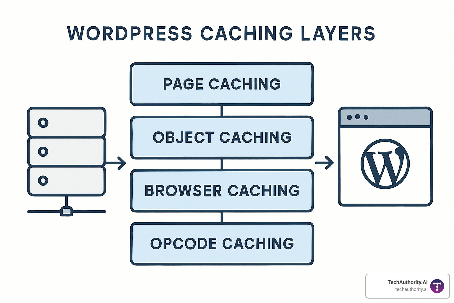 wordpress caching layers diagram - WordPress site optimization