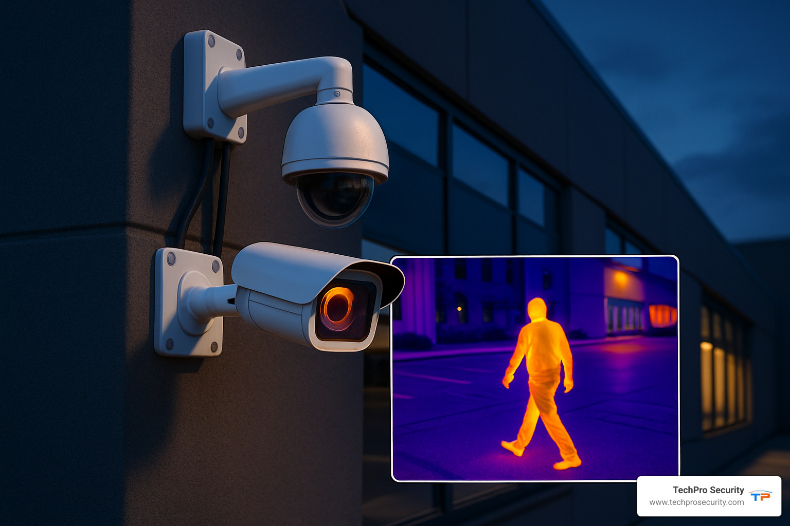 Advanced security camera system with thermal imaging capability - video monitoring service