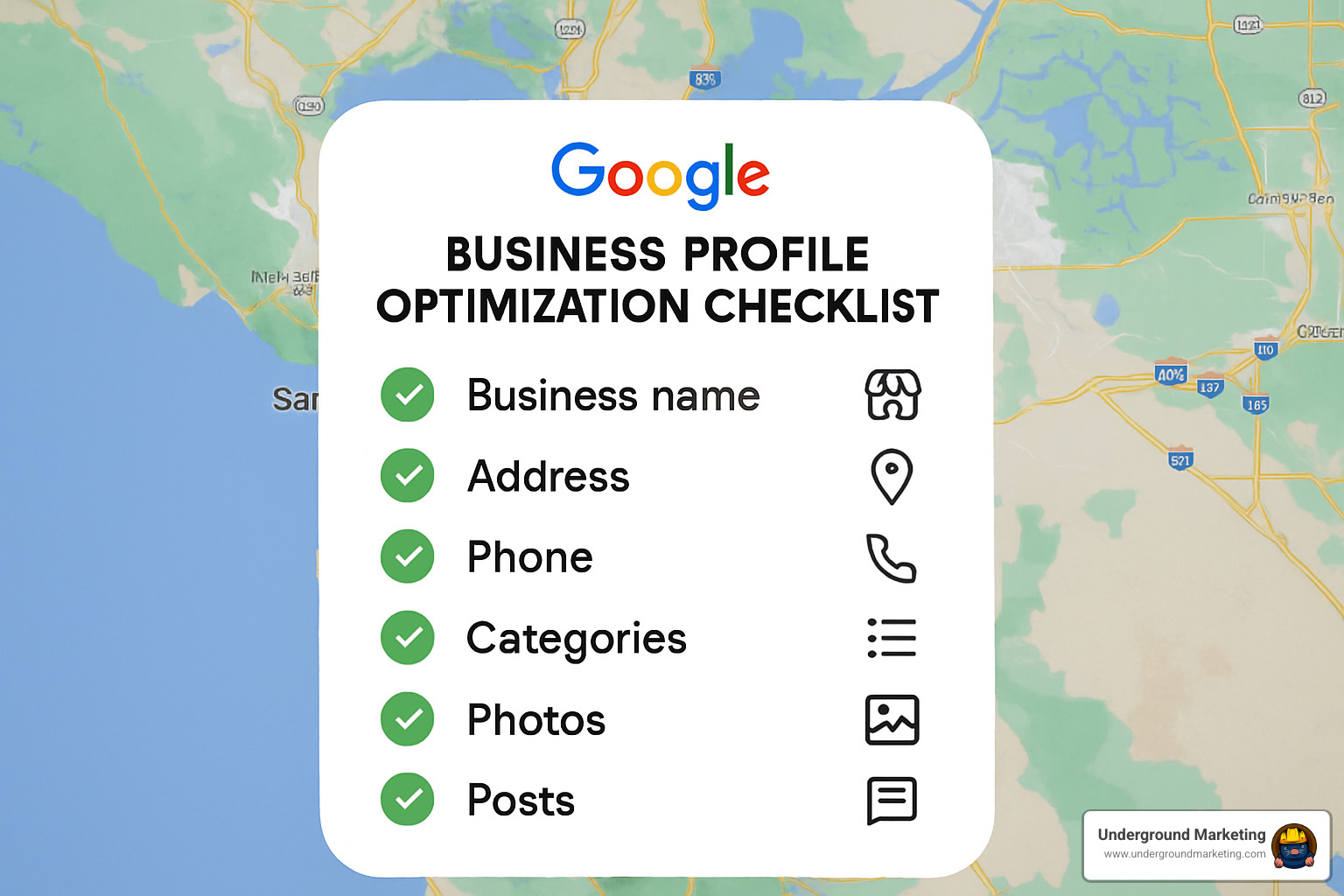 Google Business Profile optimization checklist - improve local seo