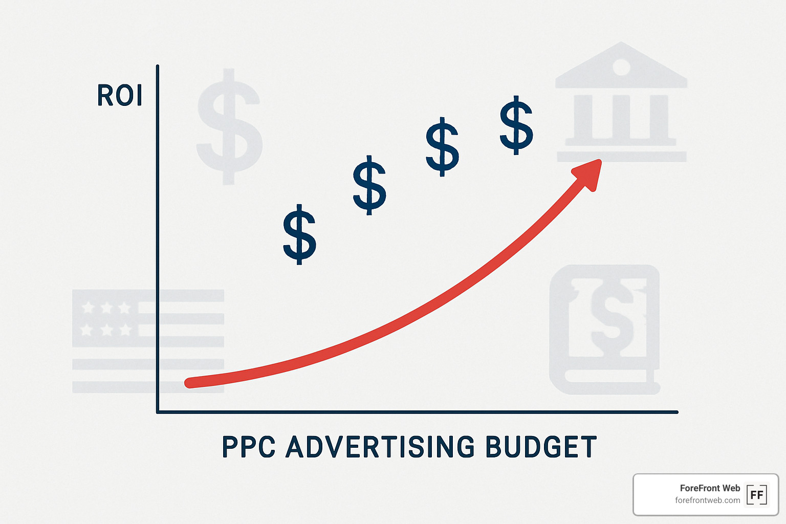 Graph showing relationship between PPC budget and ROI - ppc management services