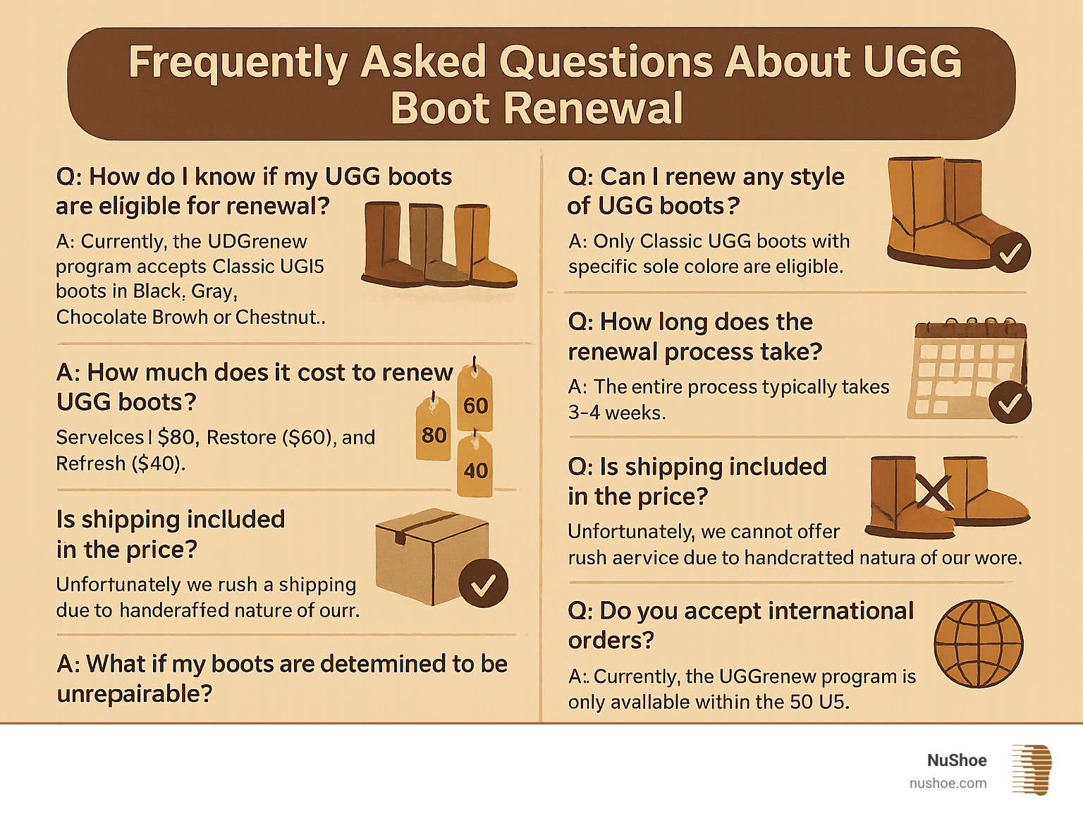 Frequently asked questions about UGG boot renewal - renew ugg boots infographic 
