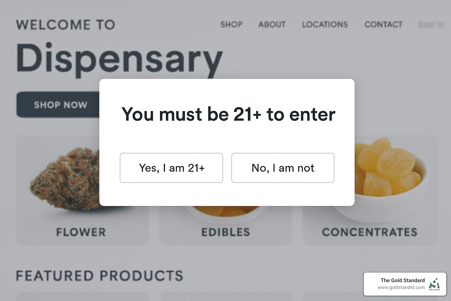 age verification gate on dispensary website - dispensary website development