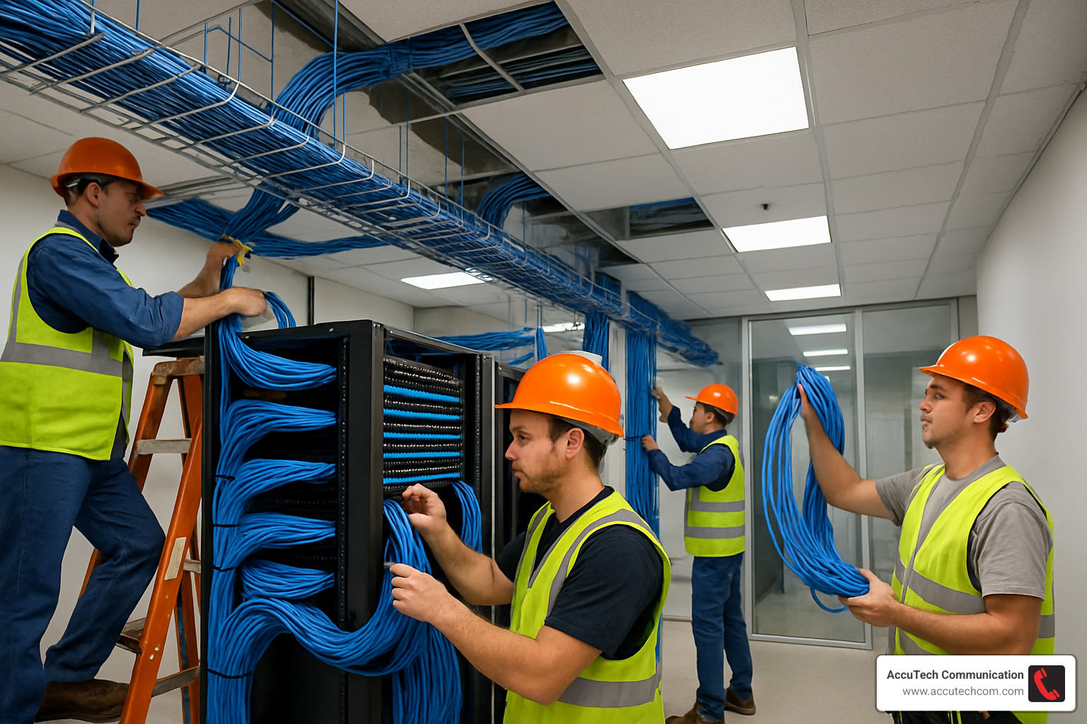 network cabling installation in progress - Network Cabling Companies network cabling installation in progress - Network Cabling Companies