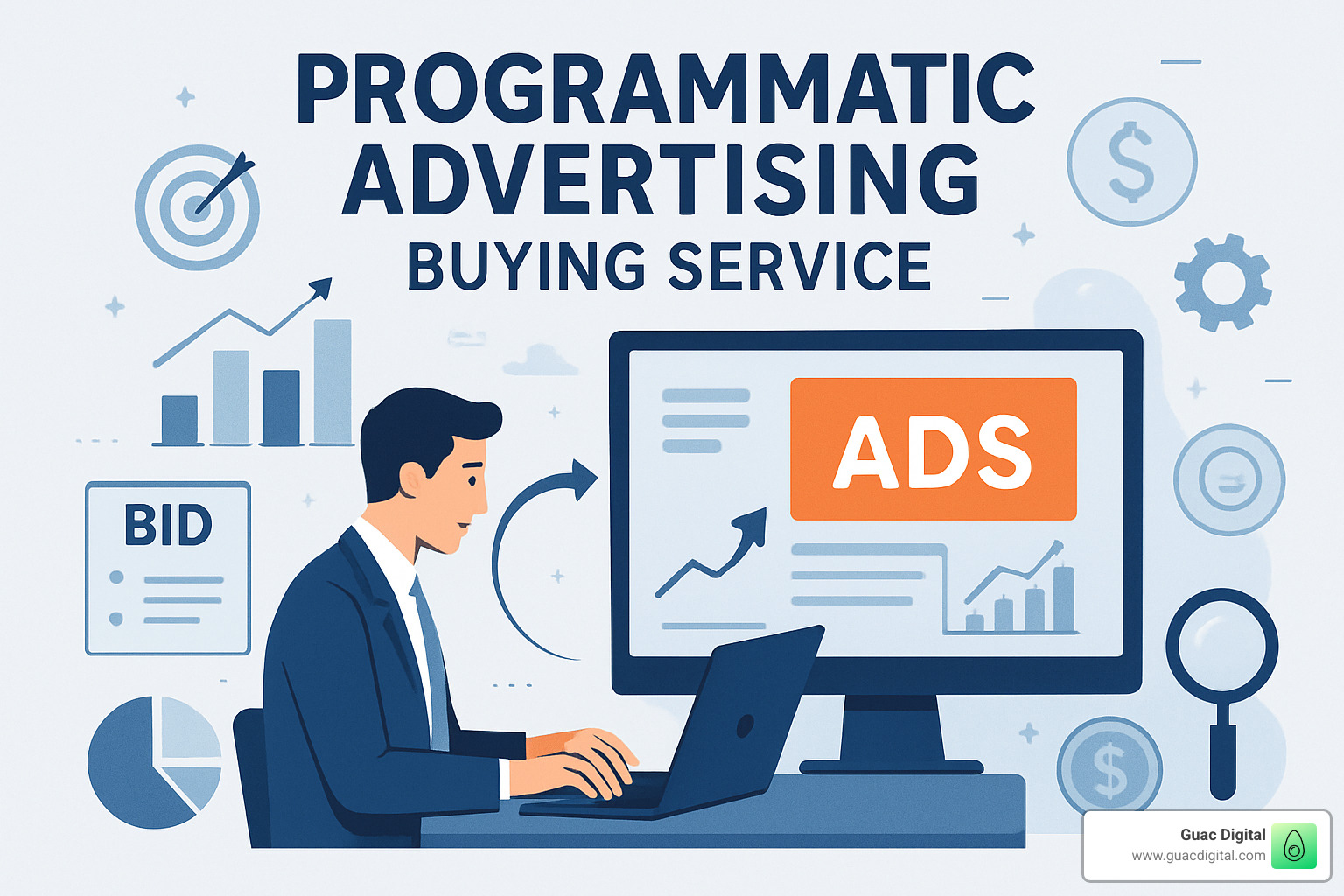 Campaign optimization dashboard showing real-time data - programmatic advertising buying service