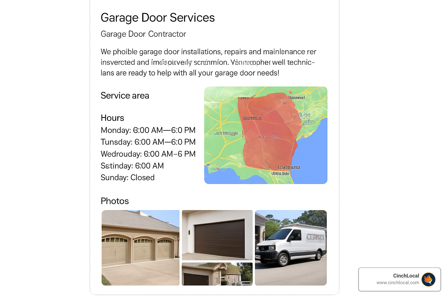 garage door company Google Business Profile optimization - google maps seo for garage door companies
