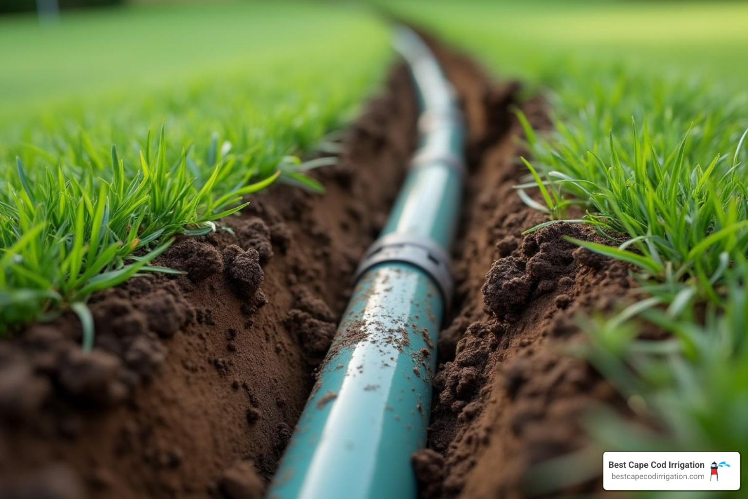 Properly backfilled irrigation repair with restored turf - irrigation pipe crack repair Properly backfilled irrigation repair with restored turf - irrigation pipe crack repair