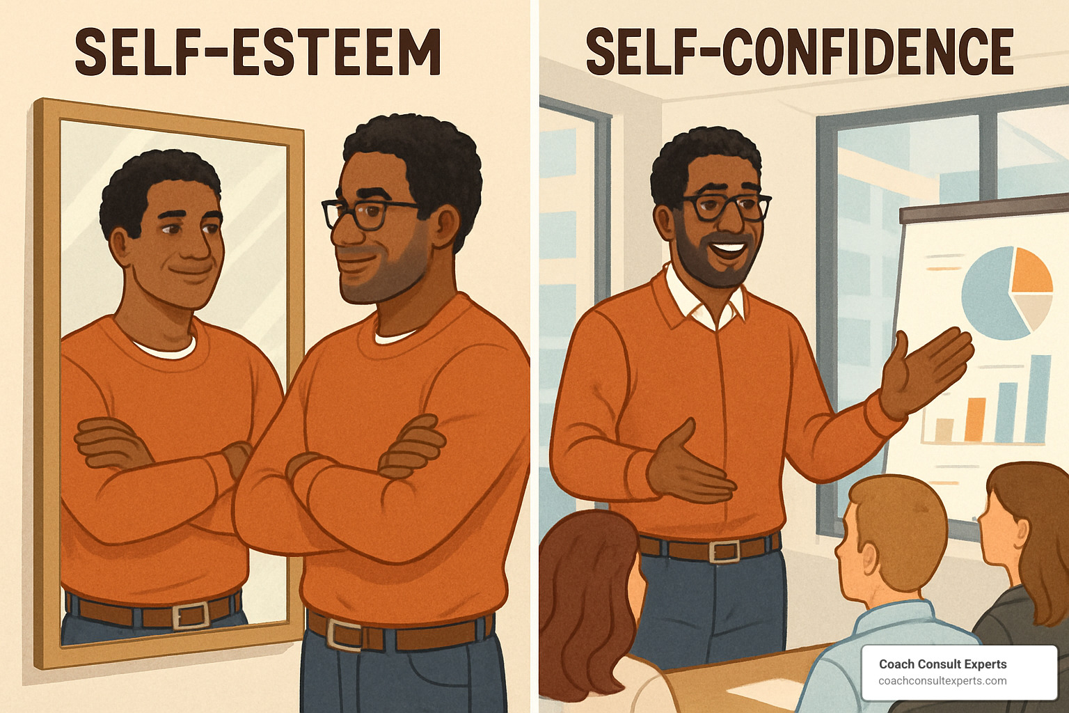 difference between self-esteem and self-confidence - coaching for self esteem