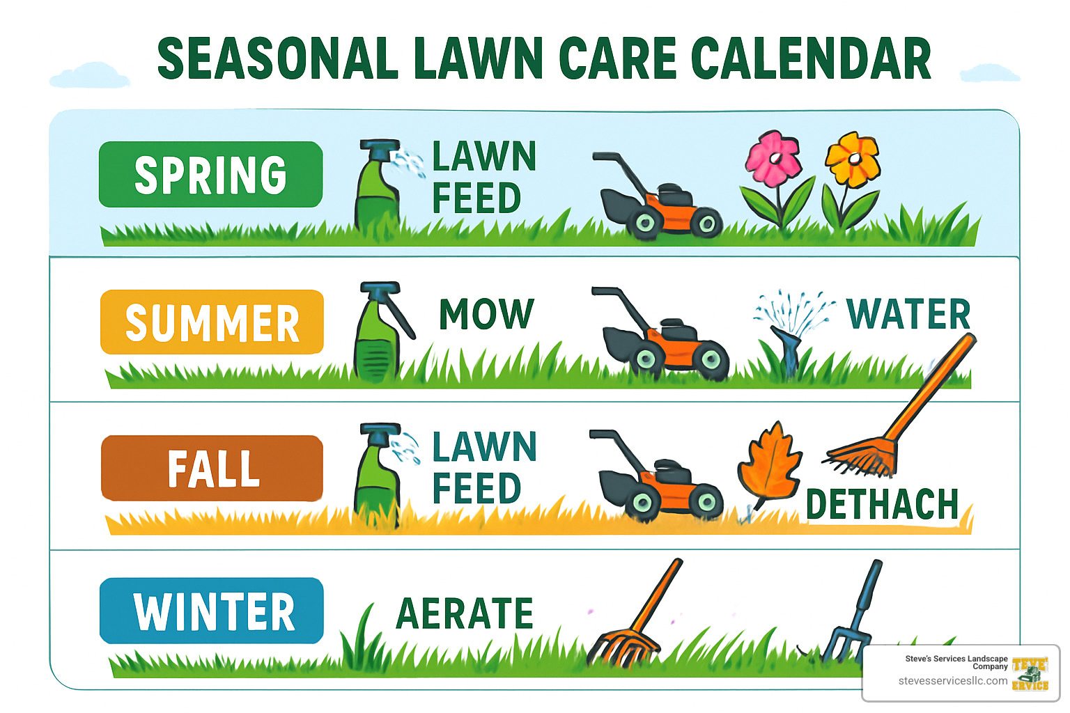 seasonal lawn care calendar - liquid lawn feed