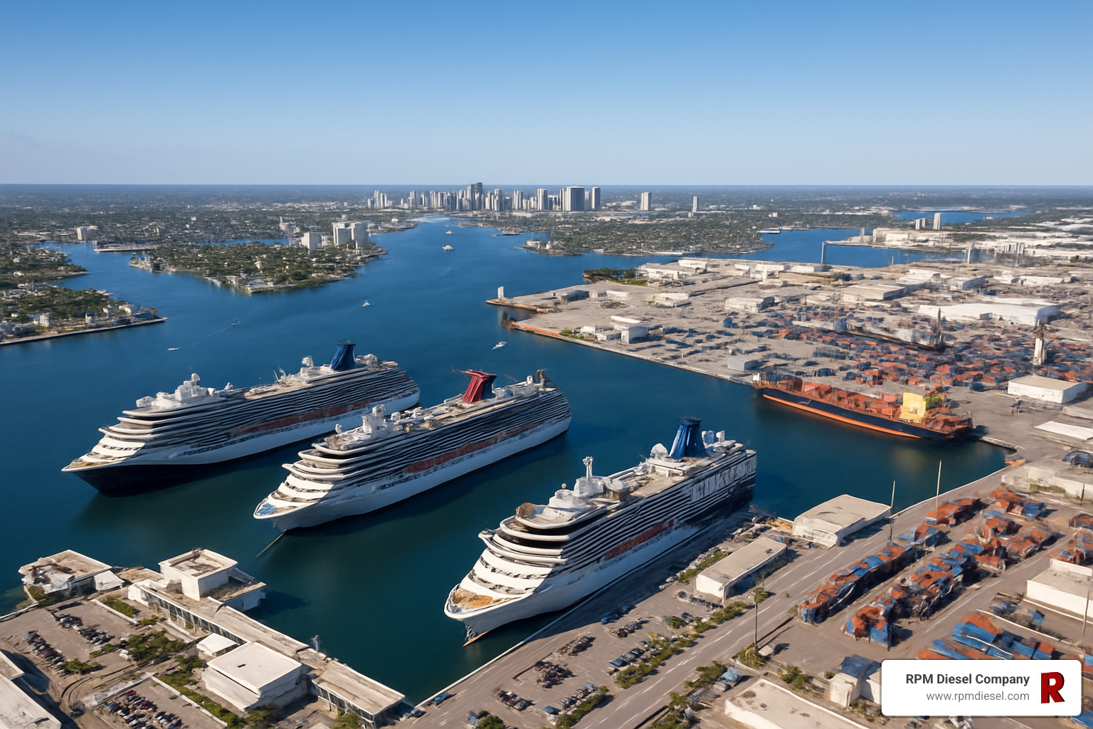 aerial view of Port Everglades Fort Lauderdale - Marine Diesel Turbocharger Company Fort Lauderdale