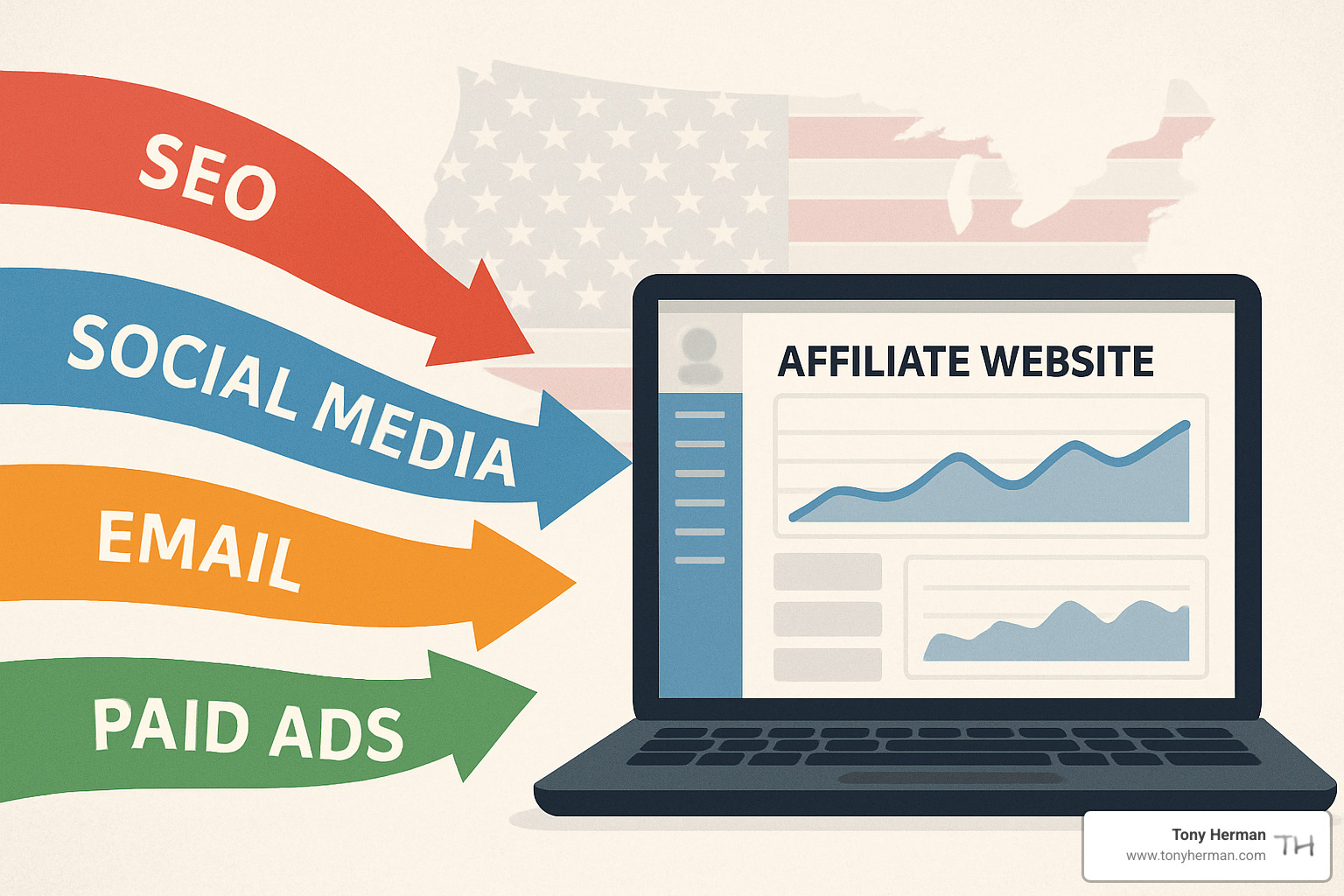 Multi-channel traffic ecosystem flowing to affiliate website - how to get traffic on affiliate website Multi-channel traffic ecosystem flowing to affiliate website - how to get traffic on affiliate website