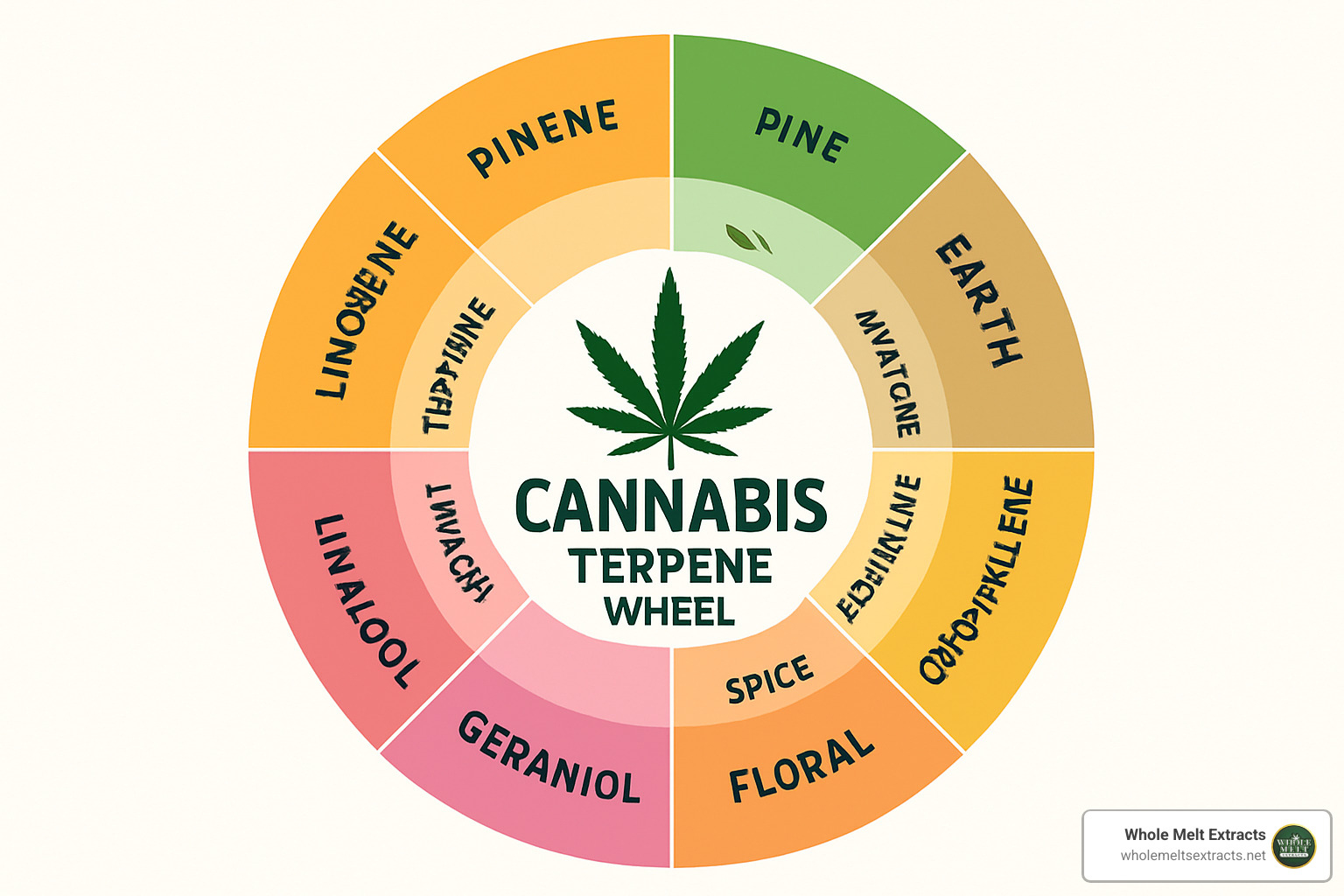 cannabis terpene wheel showing different flavor profiles - live rosin cartridge cannabis terpene wheel showing different flavor profiles - live rosin cartridge