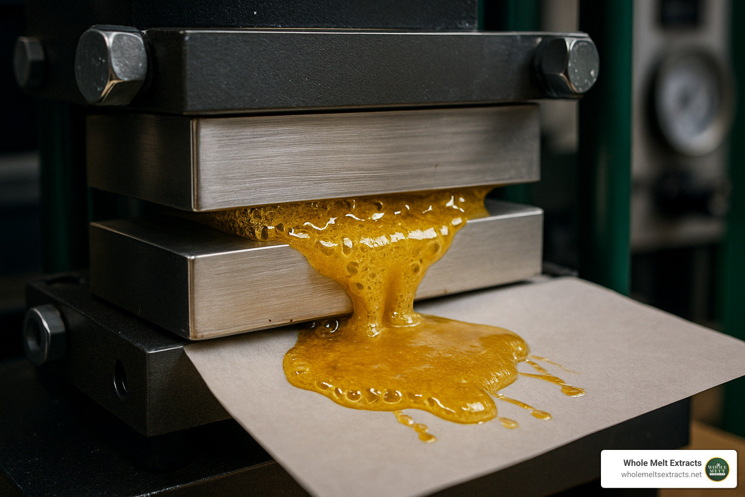 rosin press in action with golden extract flowing out - live hash rosin rosin press in action with golden extract flowing out - live hash rosin