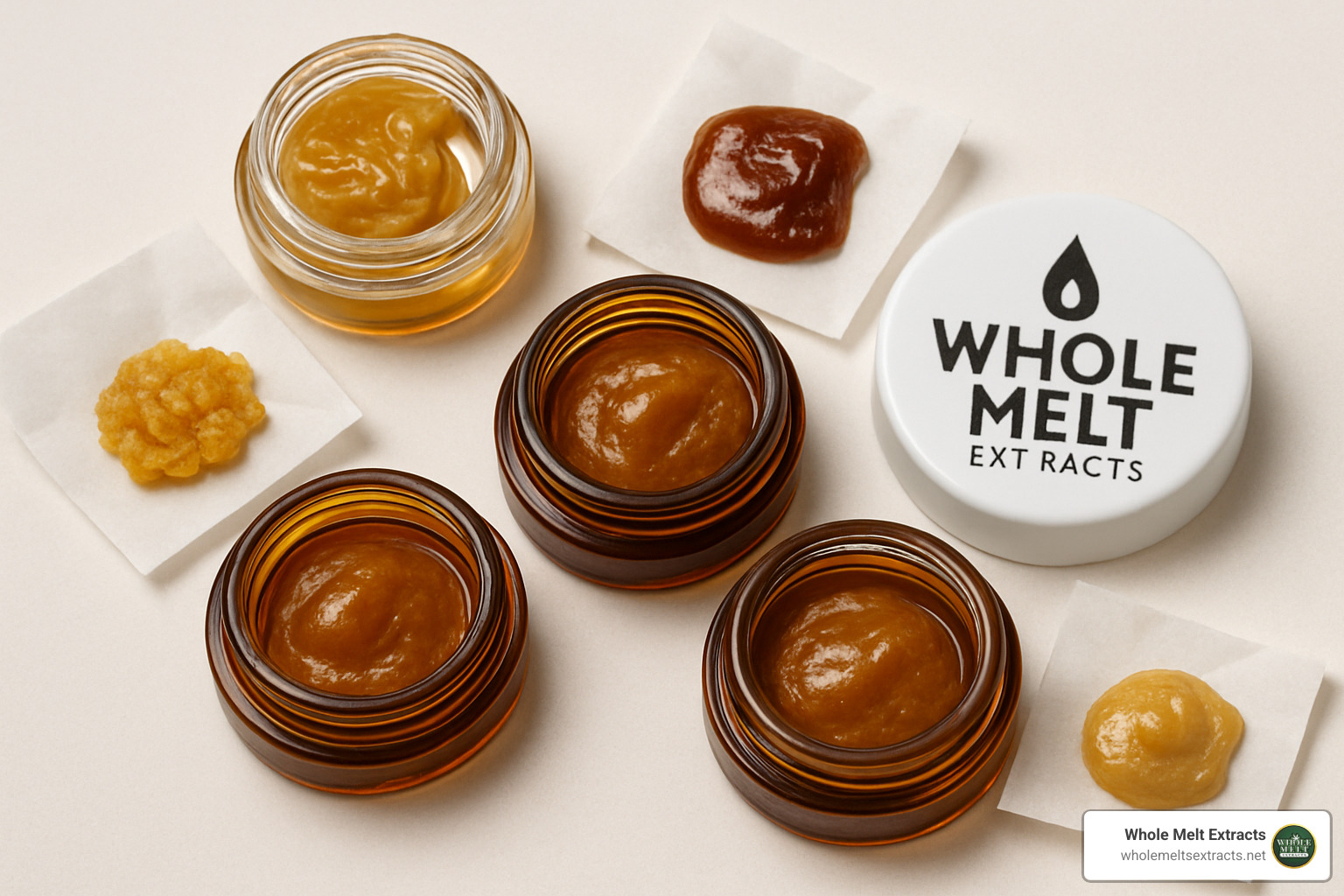 various cannabis rosin products from Whole Melt Extracts - flavorful cannabis rosin