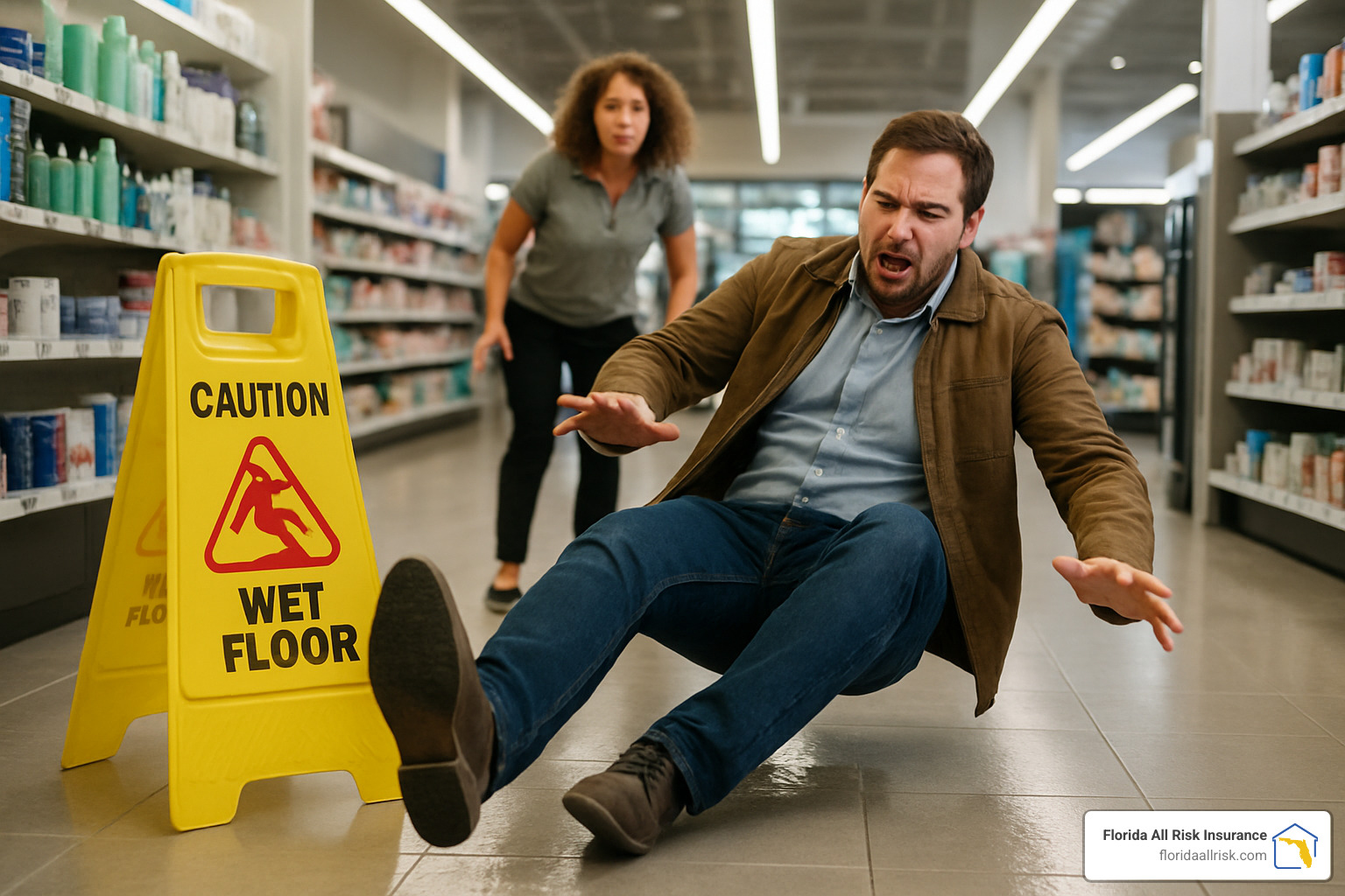 slip and fall accident in retail store - general civil liability insurance