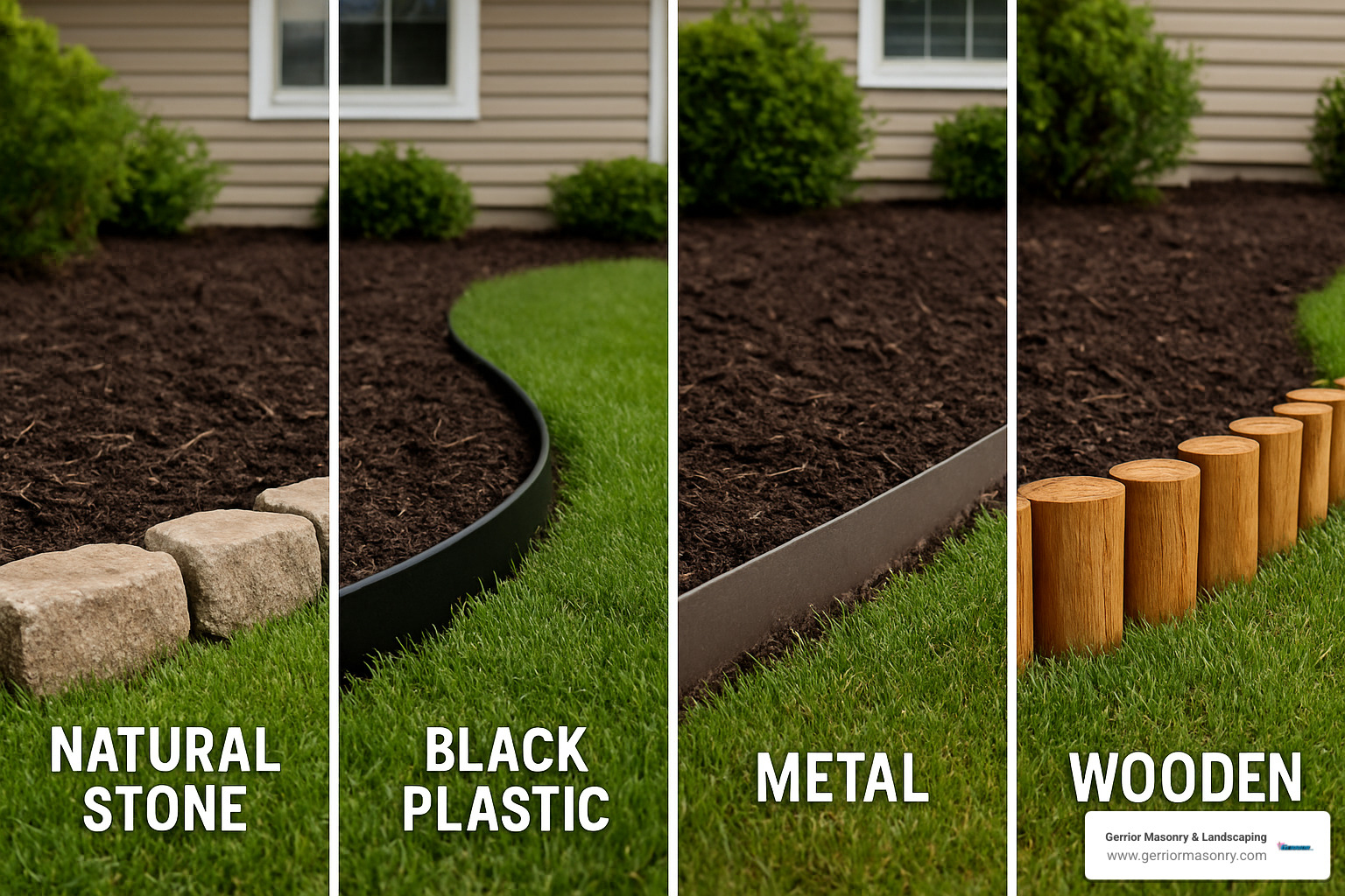 Edging Stones to Define and Refine Your Garden 5 comparison of stone, plastic, metal and wood edging materials - edge stones for gardens