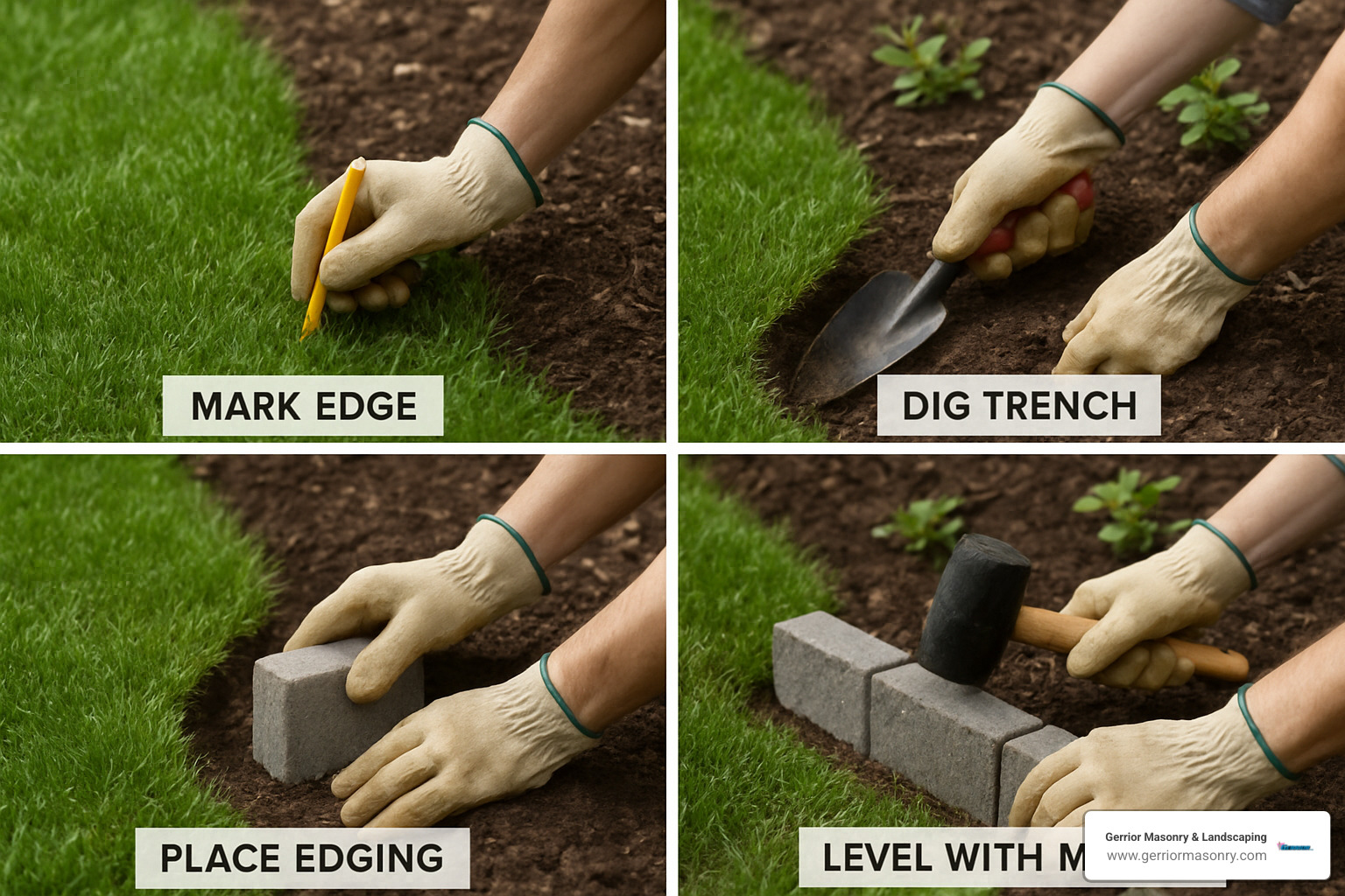 Edging Stones to Define and Refine Your Garden 6 step by step garden edge stone installation - edge stones for gardens