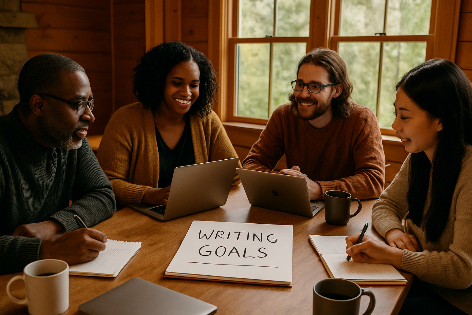 writers setting goals at a retreat - academic writing retreats
