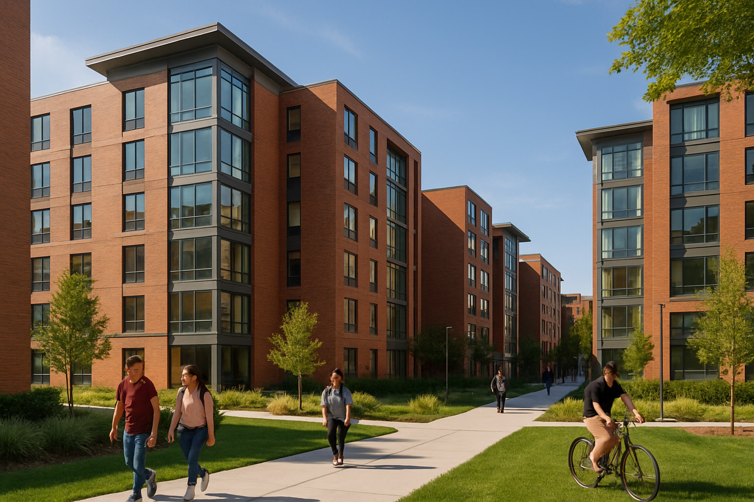 Graduate student housing complex exterior - phd student housing Graduate student housing complex exterior - phd student housing