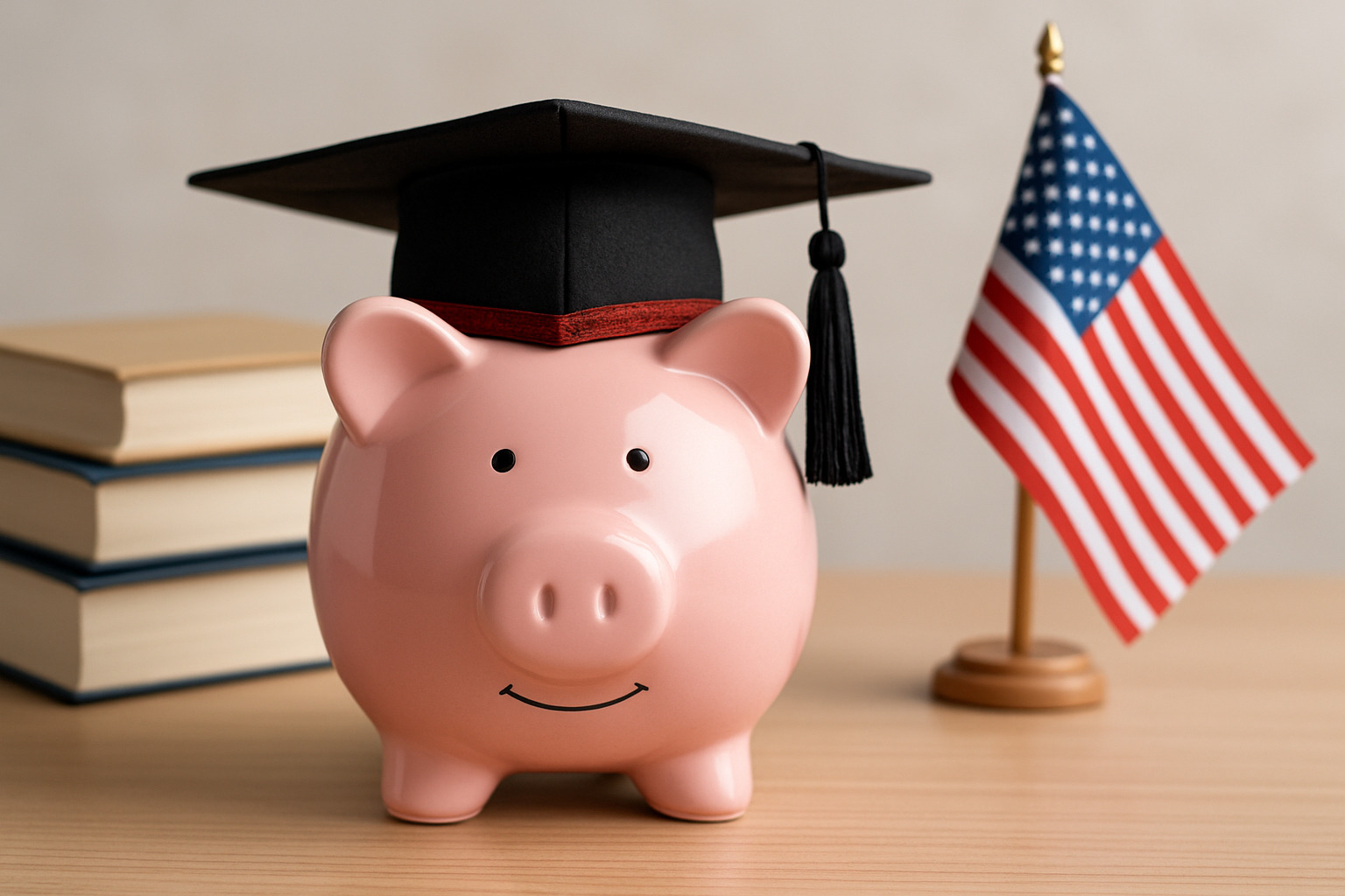 Piggy bank wearing graduation cap - phd student housing Piggy bank wearing graduation cap - phd student housing