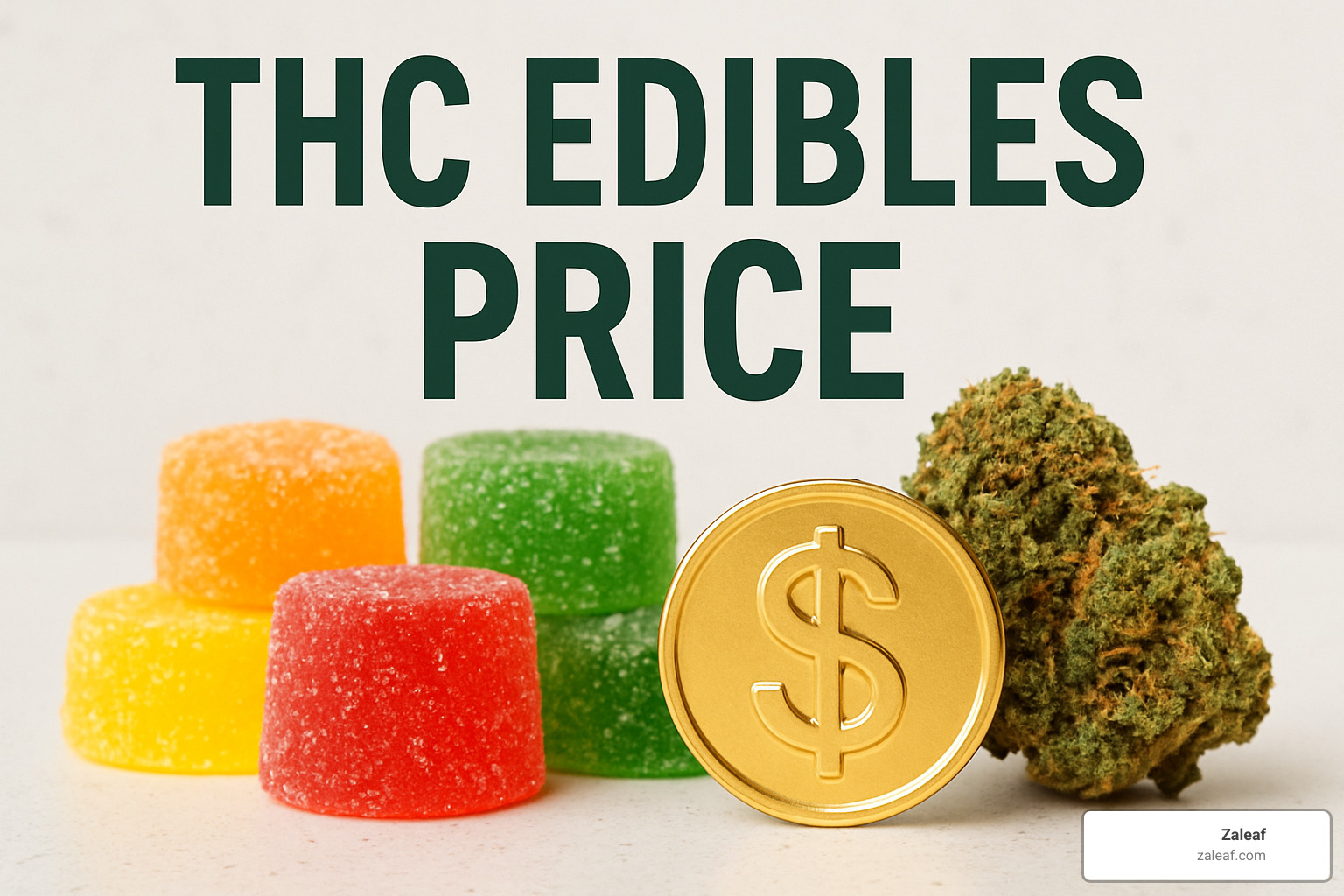 THC gummies in various flavors and potencies with price tags - THC edibles price