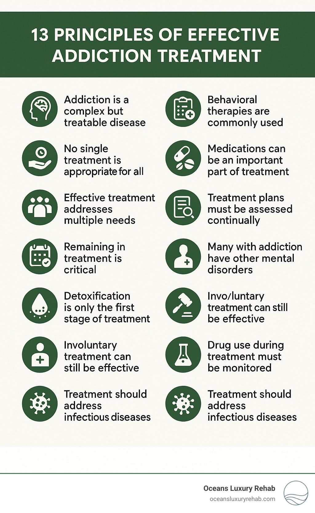 13 principles of effective addiction treatment - addiction infographic 