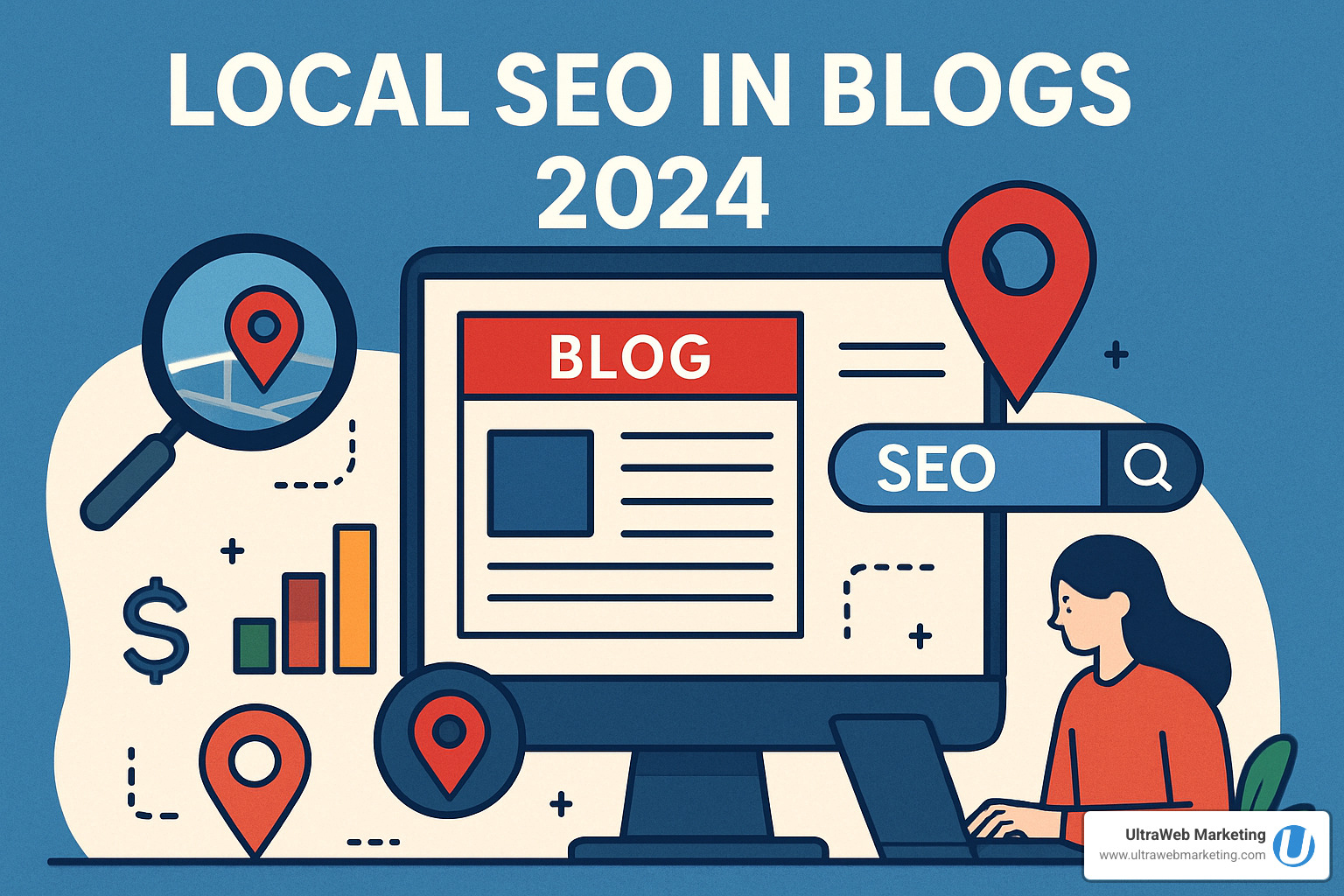 Local Falcon heat map showing ranking positions across a service area - local seo in blogs 2024