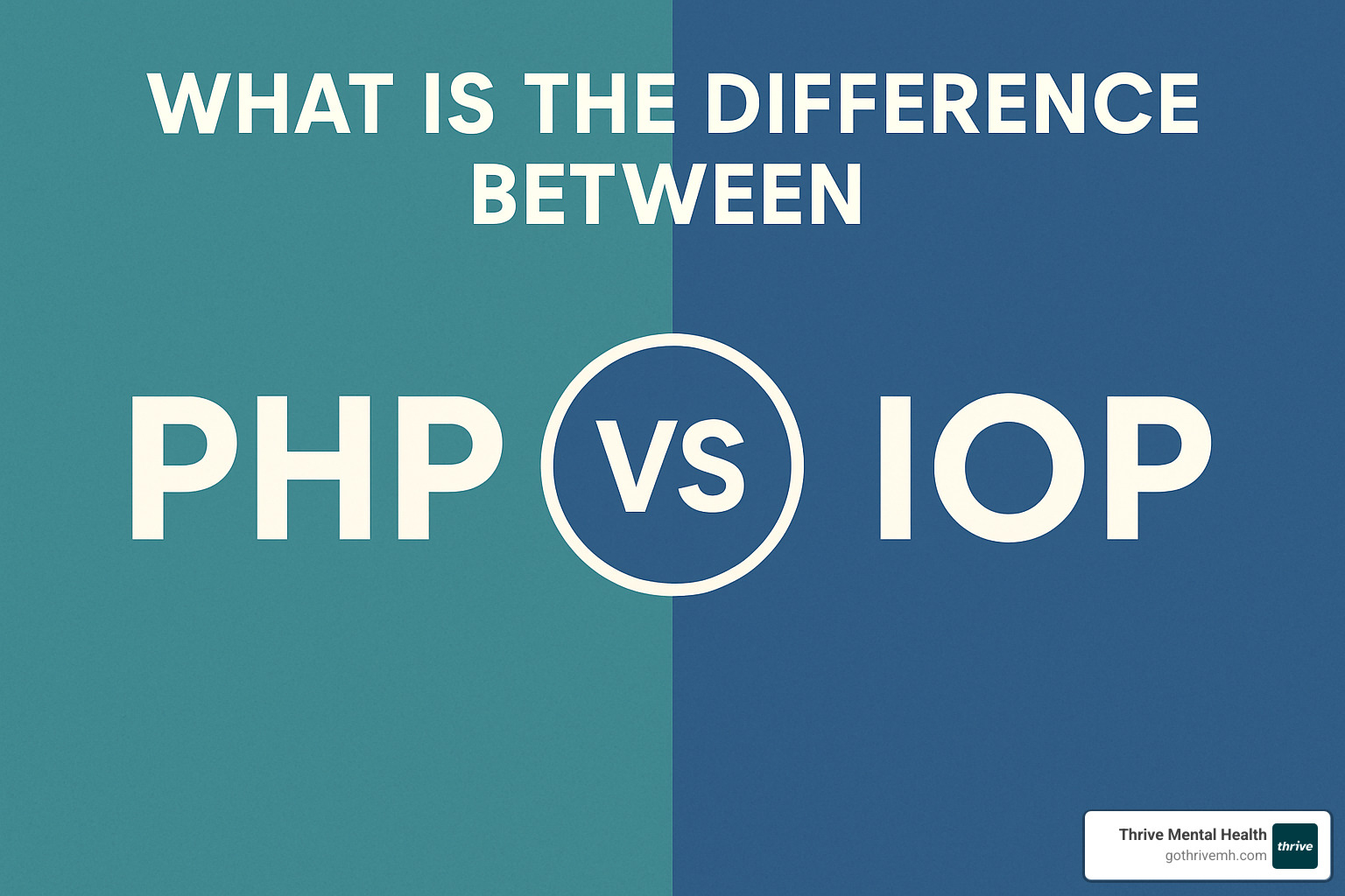 decision flowchart for choosing between PHP and IOP - what is the difference between php and iop