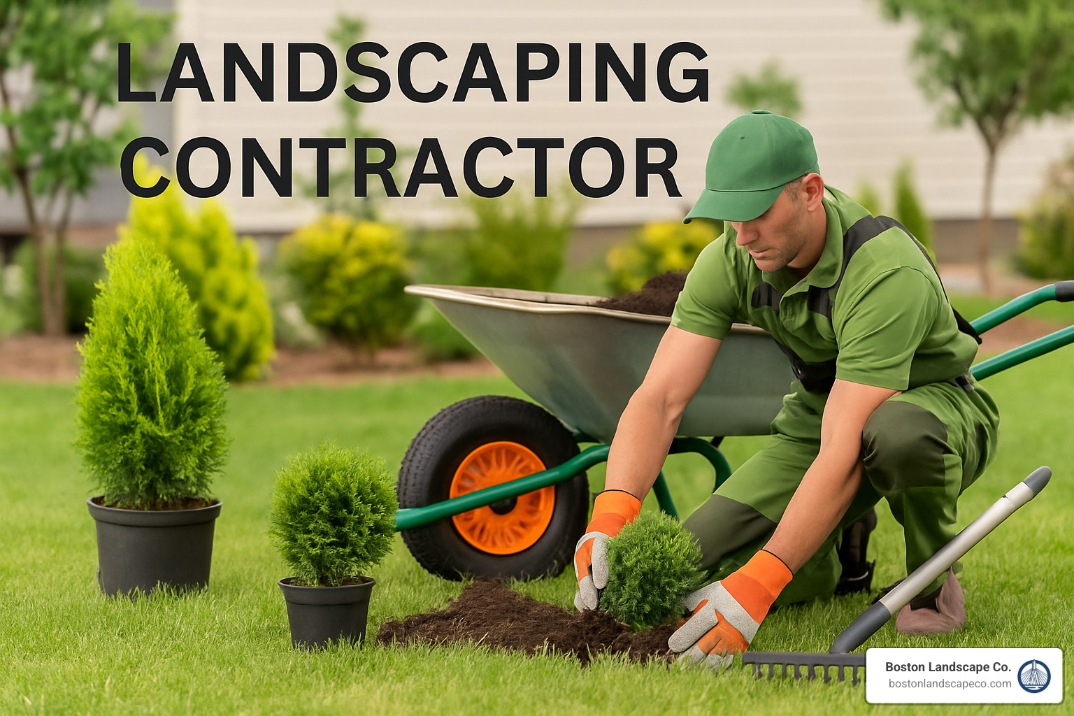 Landscaping contractor and client signing a detailed landscape project contract - landscaping contractor