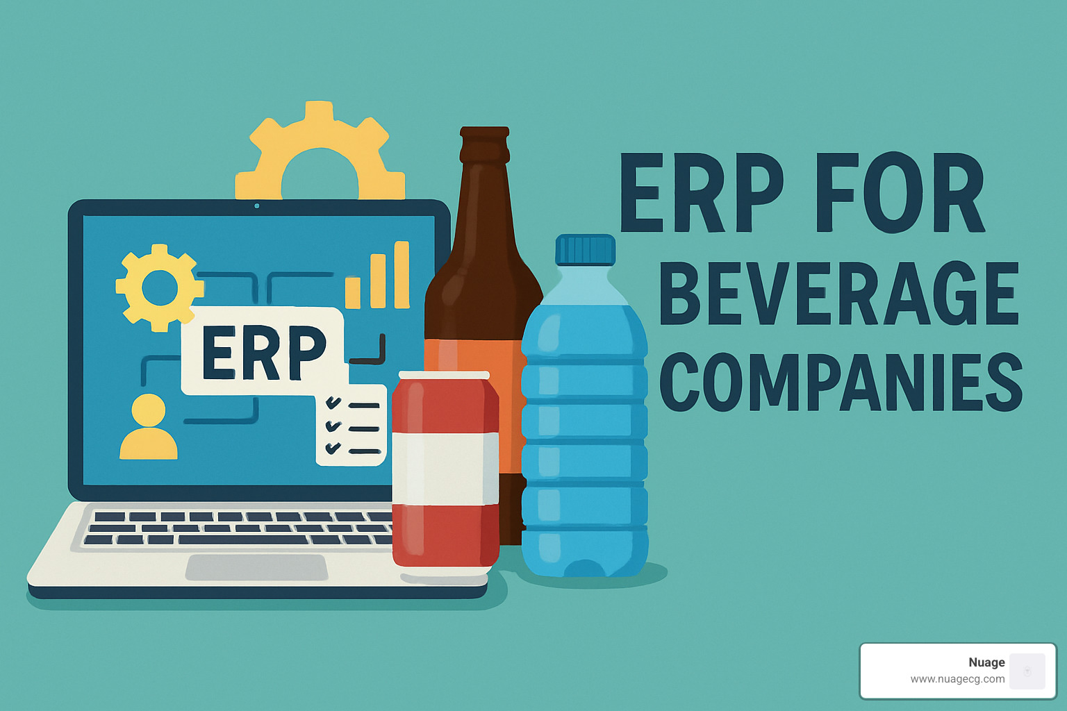 Cloud-based ERP dashboard showing real-time beverage production metrics - ERP for beverage companies
