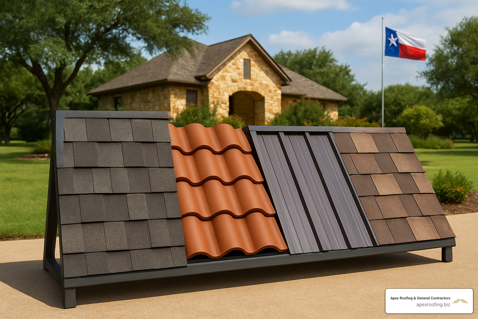 different roofing material samples for texas climate - roofing company shavano park