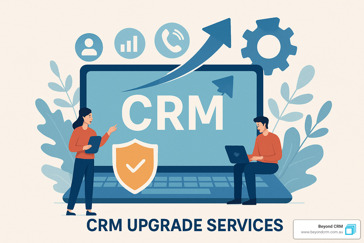 outdated crm system with warning signs - CRM upgrade services