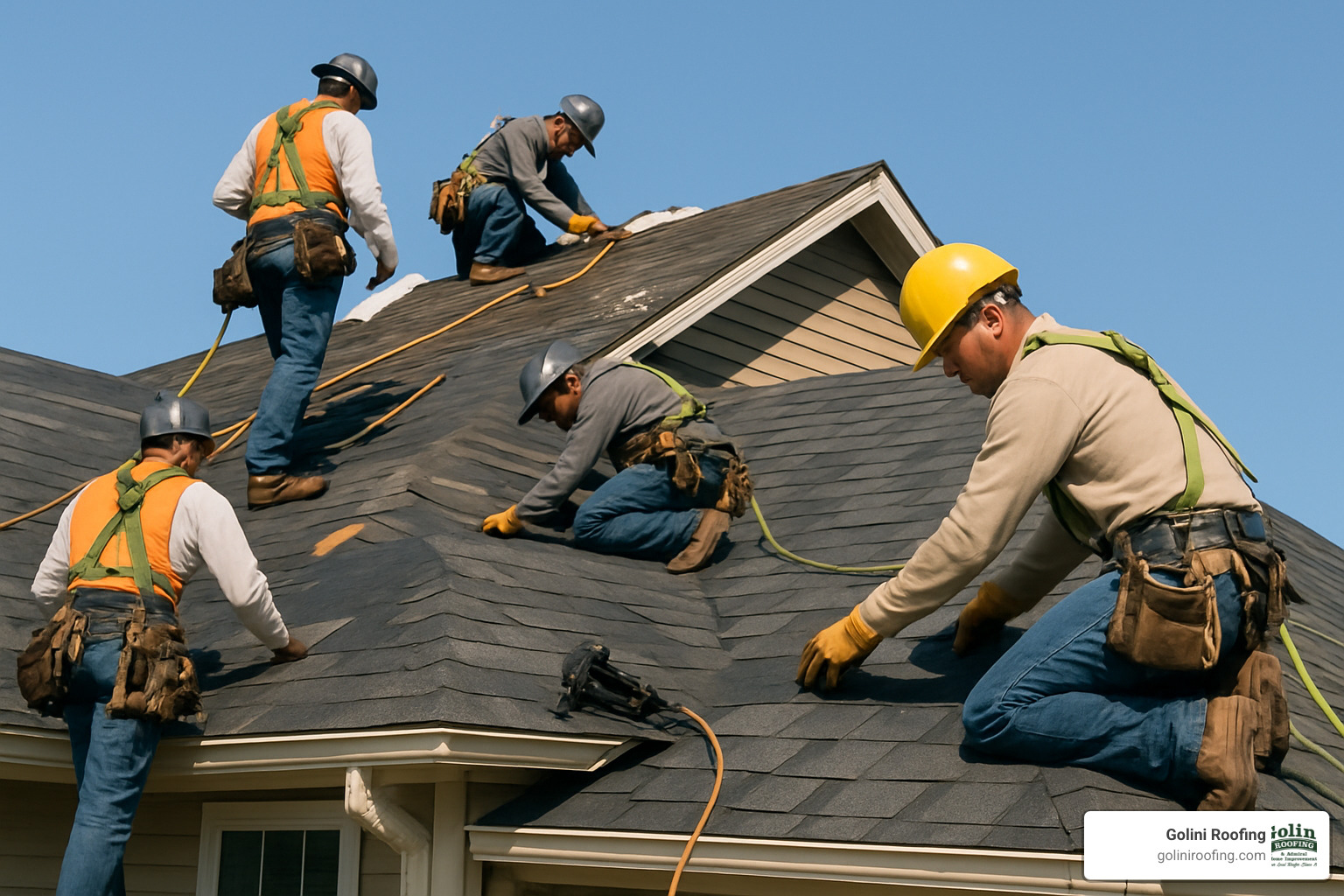roof installation in progress - home roofing service