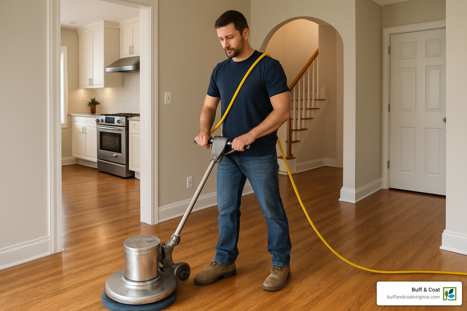 proper stance and technique for buffing timber floors - buffing timber floors