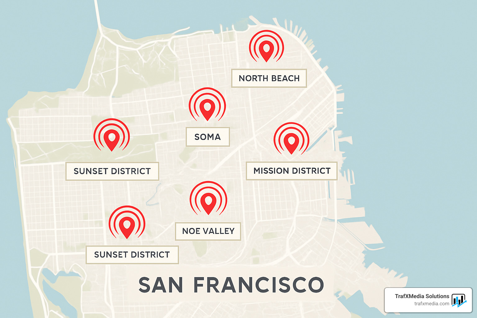 Map targeting San Francisco neighborhoods - Google Ads for San Francisco businesses