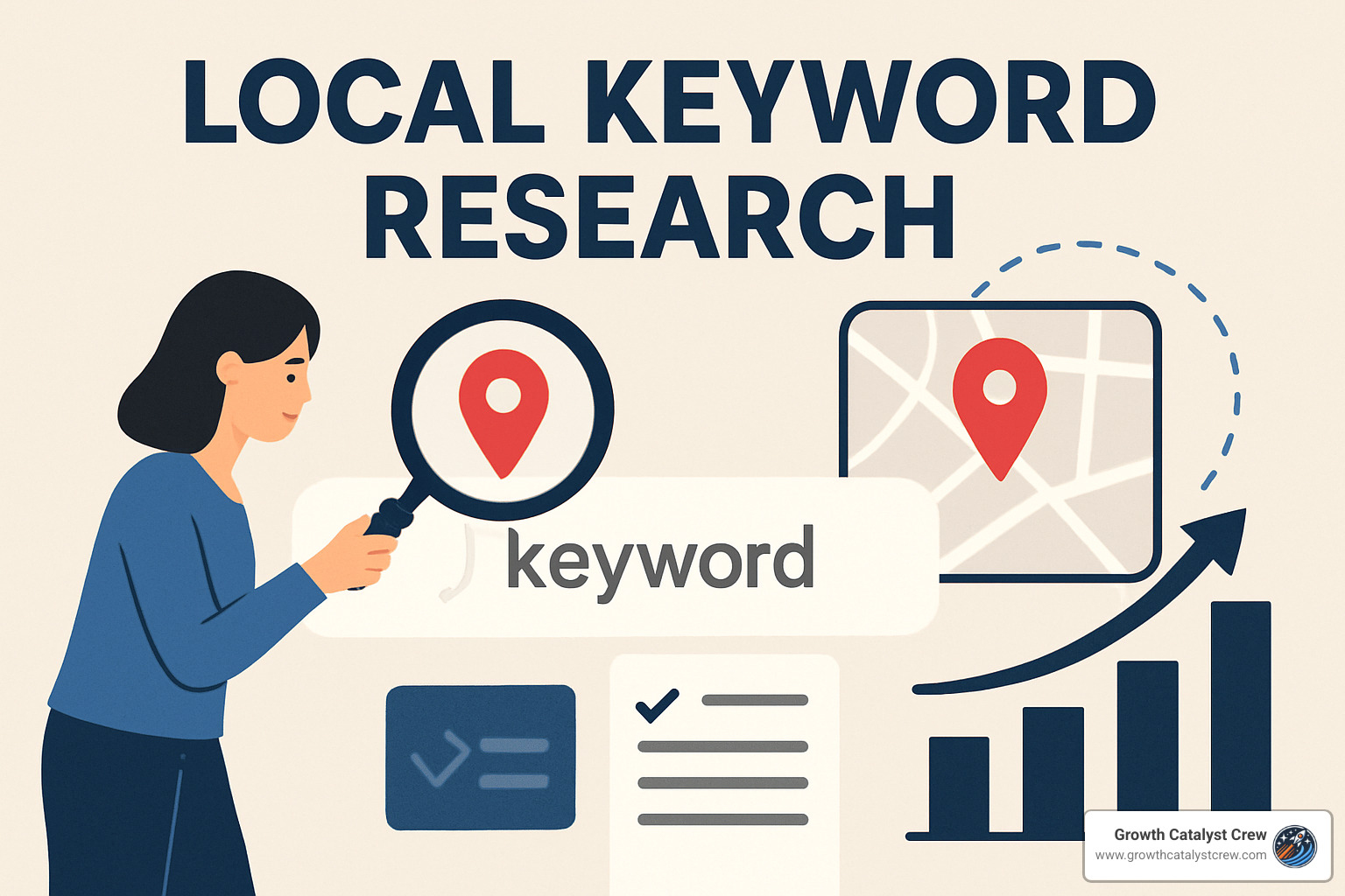Local SEO dashboard showing keyword rankings and traffic metrics - local keyword research