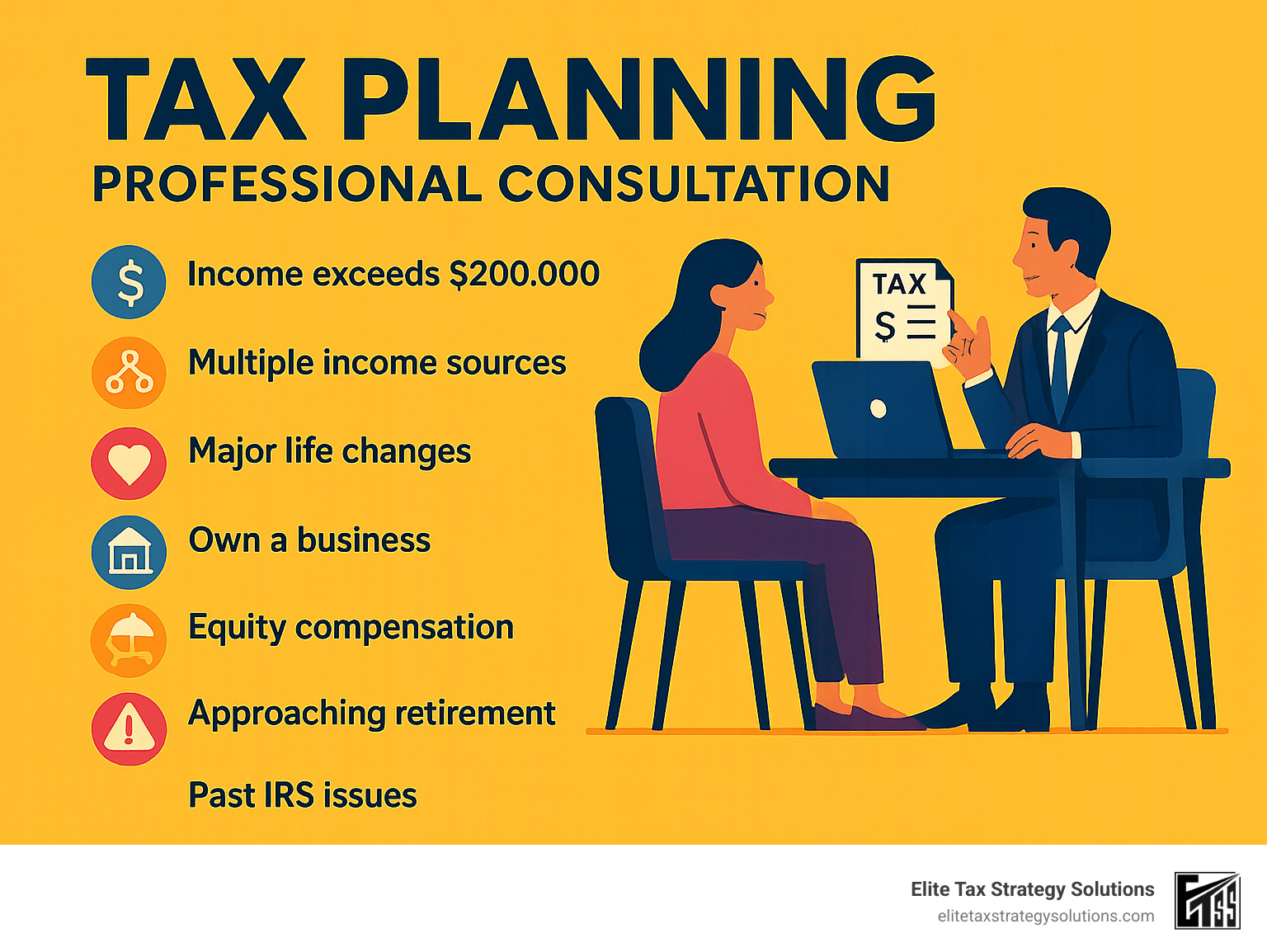 Tax planning professional consultation - salary tax planning infographic Tax planning professional consultation - salary tax planning infographic