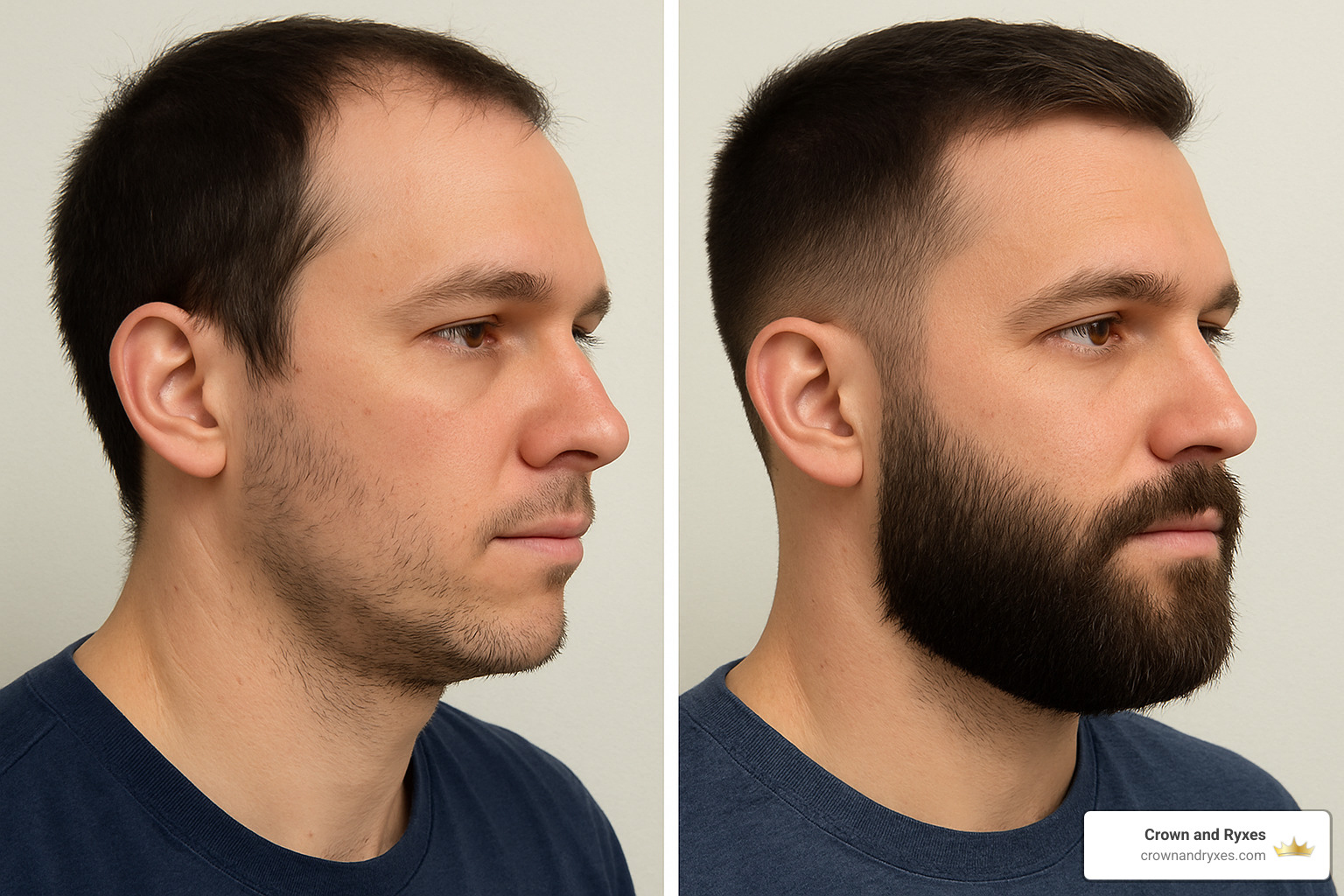 beard implant results showing before and 12 months after change - what are beard implants
