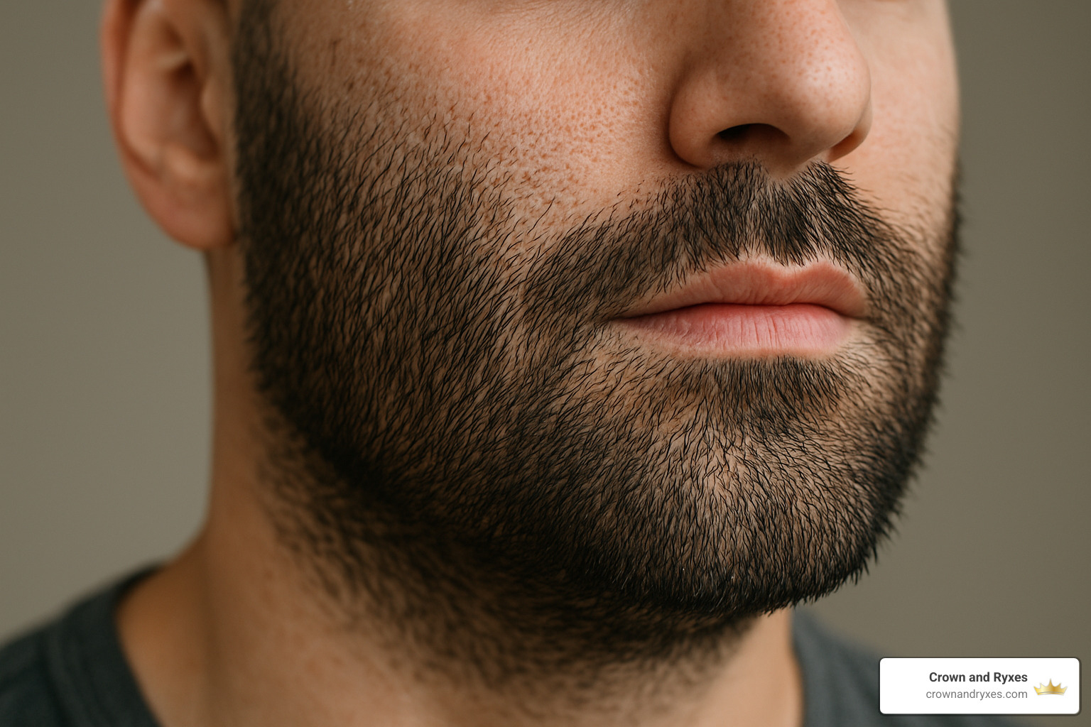 close up of beard transplant results showing natural growth pattern - what are beard implants