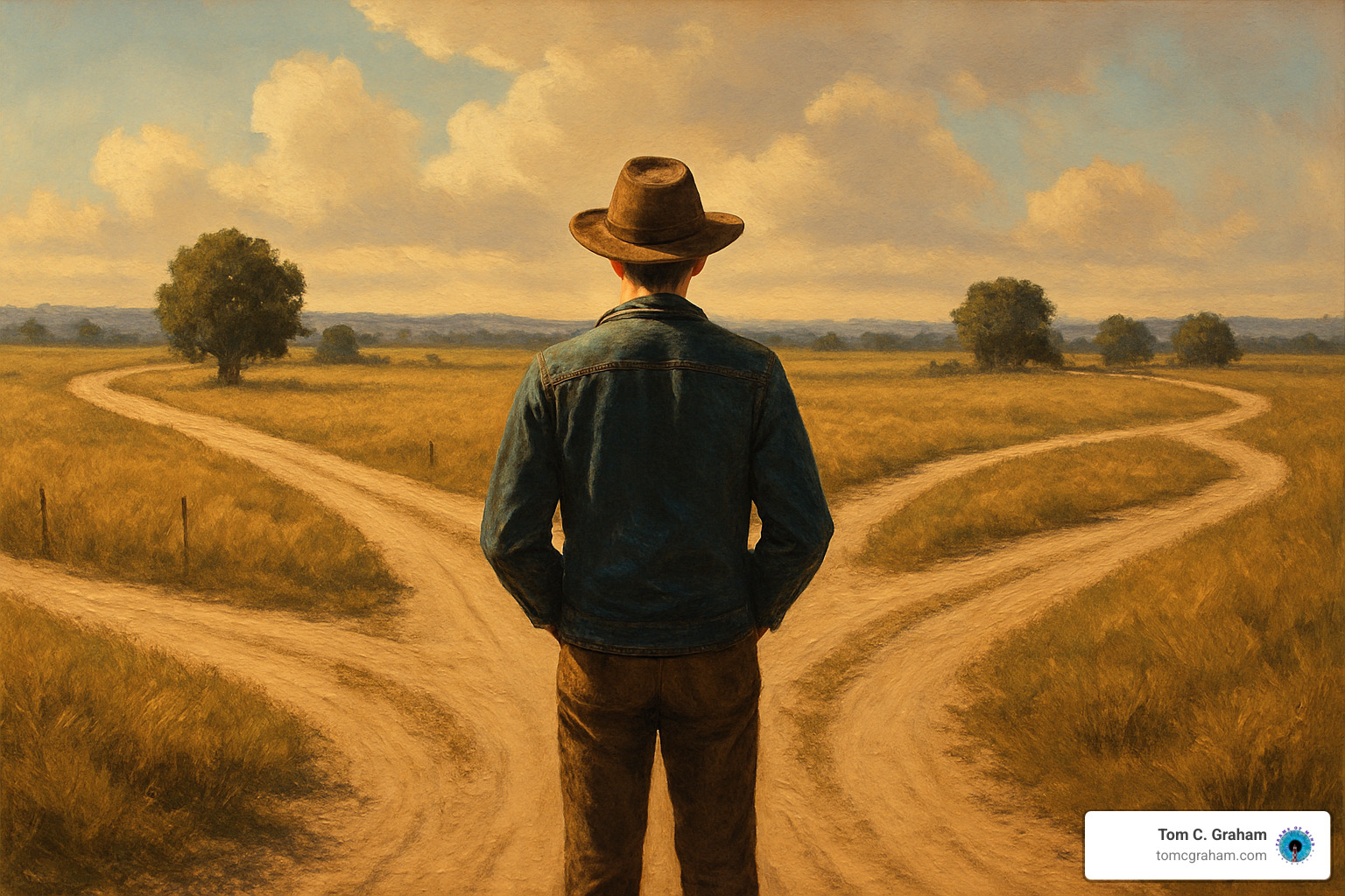 Person at crossroads making decision about which path to take - personal development strategy