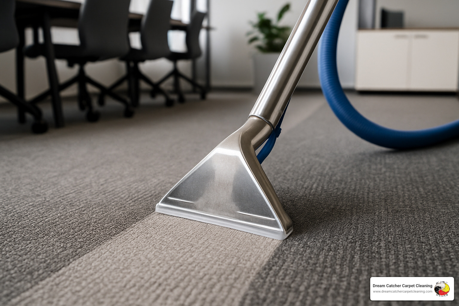 carpet cleaning wand in action showing extraction process - dirt extraction carpet & upholstery cleaning