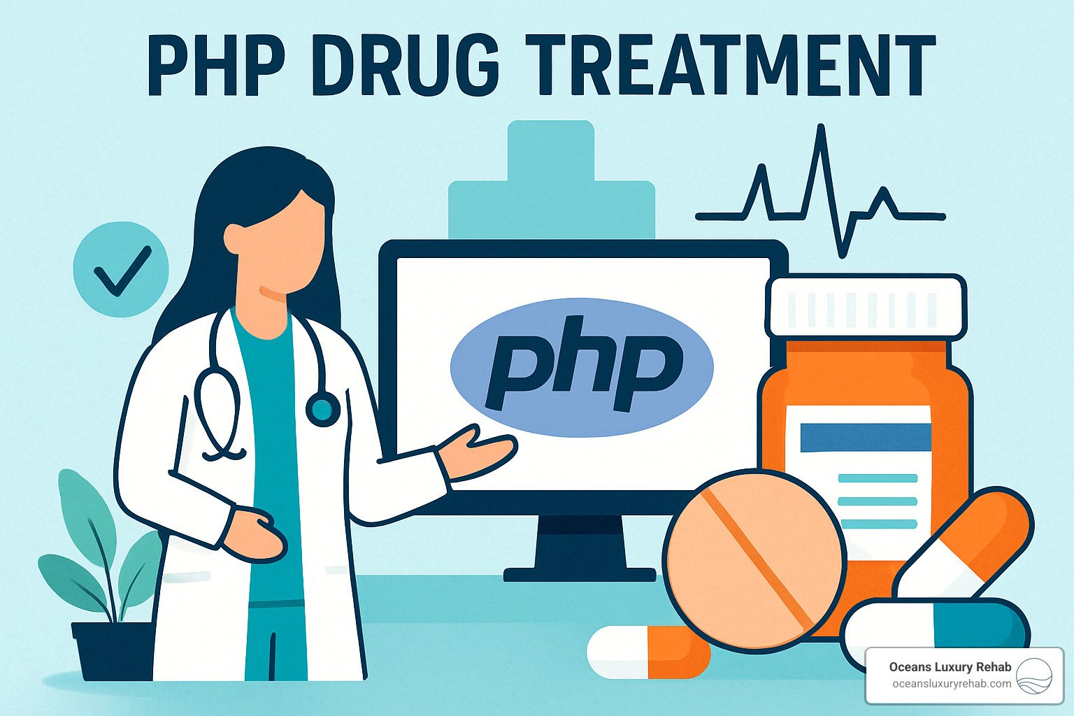 Recovery timeline showing transition from detox through PHP to aftercare - php drug treatment